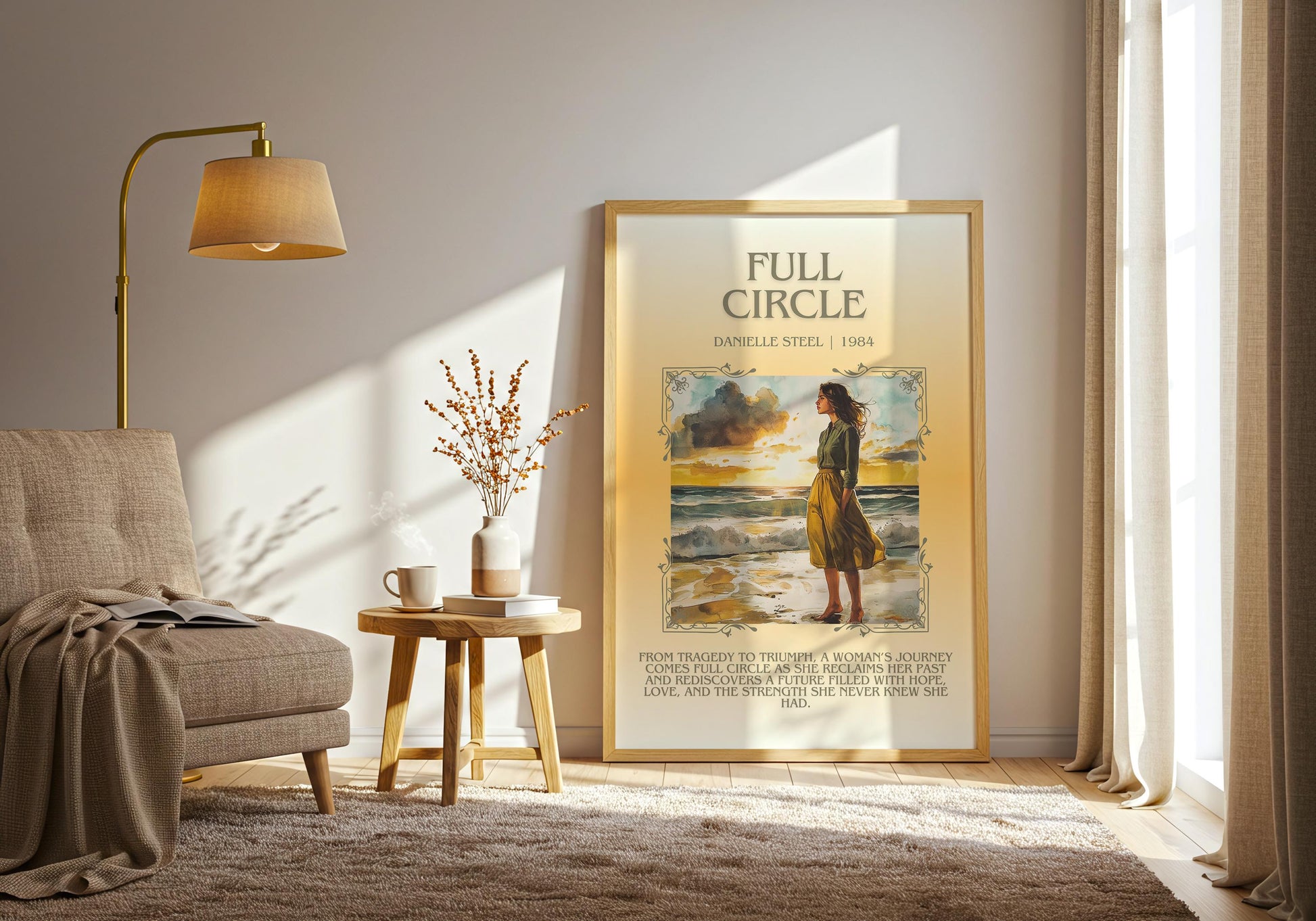 Full Circle by Danielle Steel Descriptive, High Quality Poster Print.Free Delivery Wall Art. Author & Blurb Book Artwork Cover Novel Gift