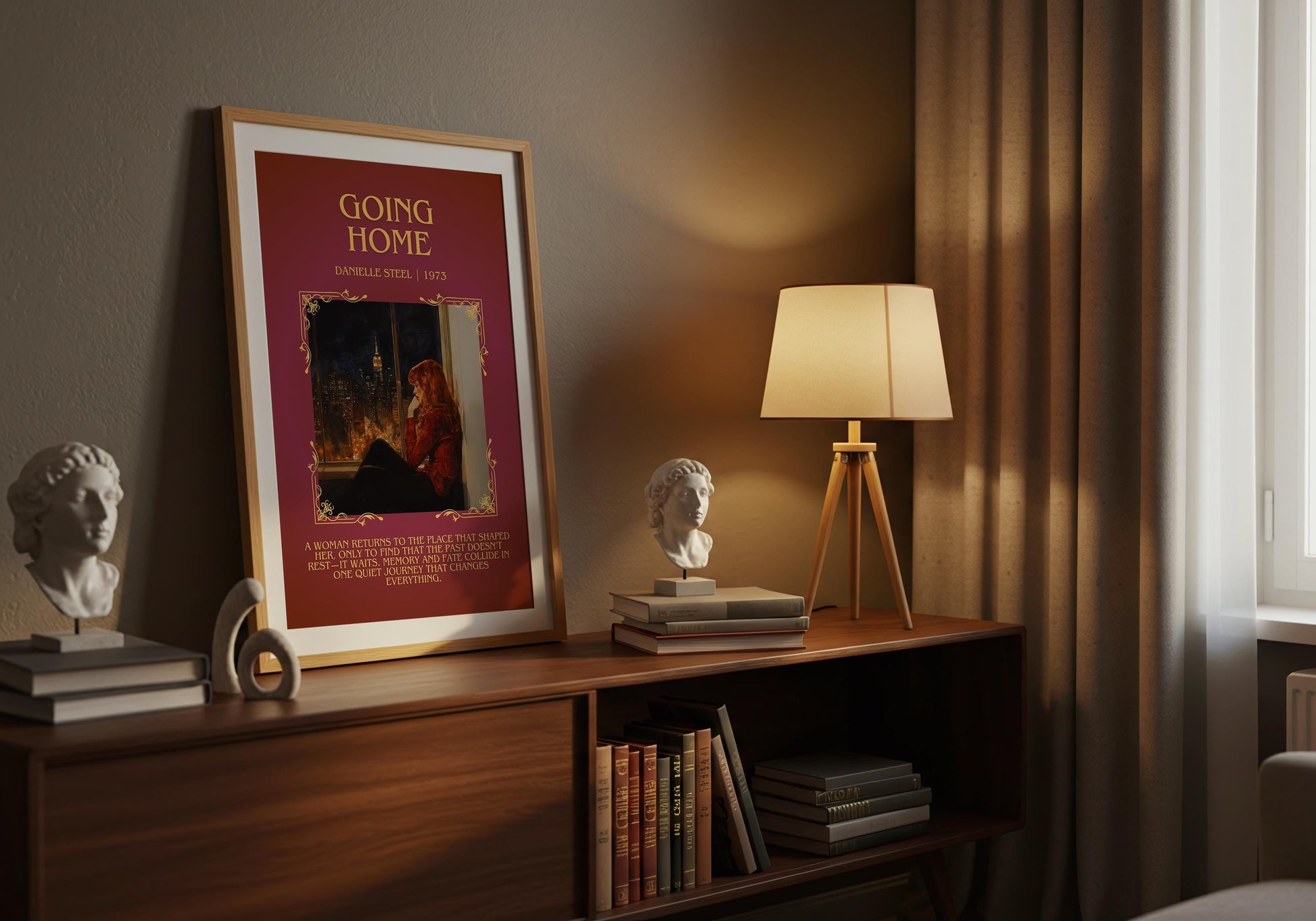 Going Home by Danielle Steel Descriptive, High Quality Poster Print.Free Delivery Wall Art. Author & Blurb Book Artwork Cover Novel Gift