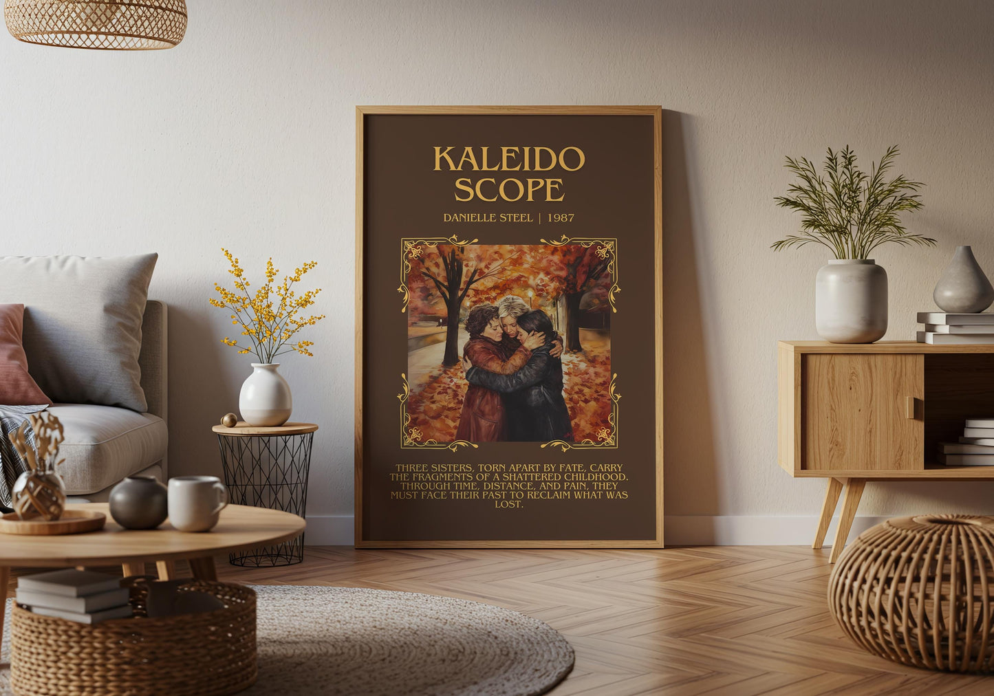 Kaleidoscope by Danielle Steel Descriptive, High Quality Poster Print.Free Delivery Wall Art. Author & Blurb Book Artwork Cover Novel Gift