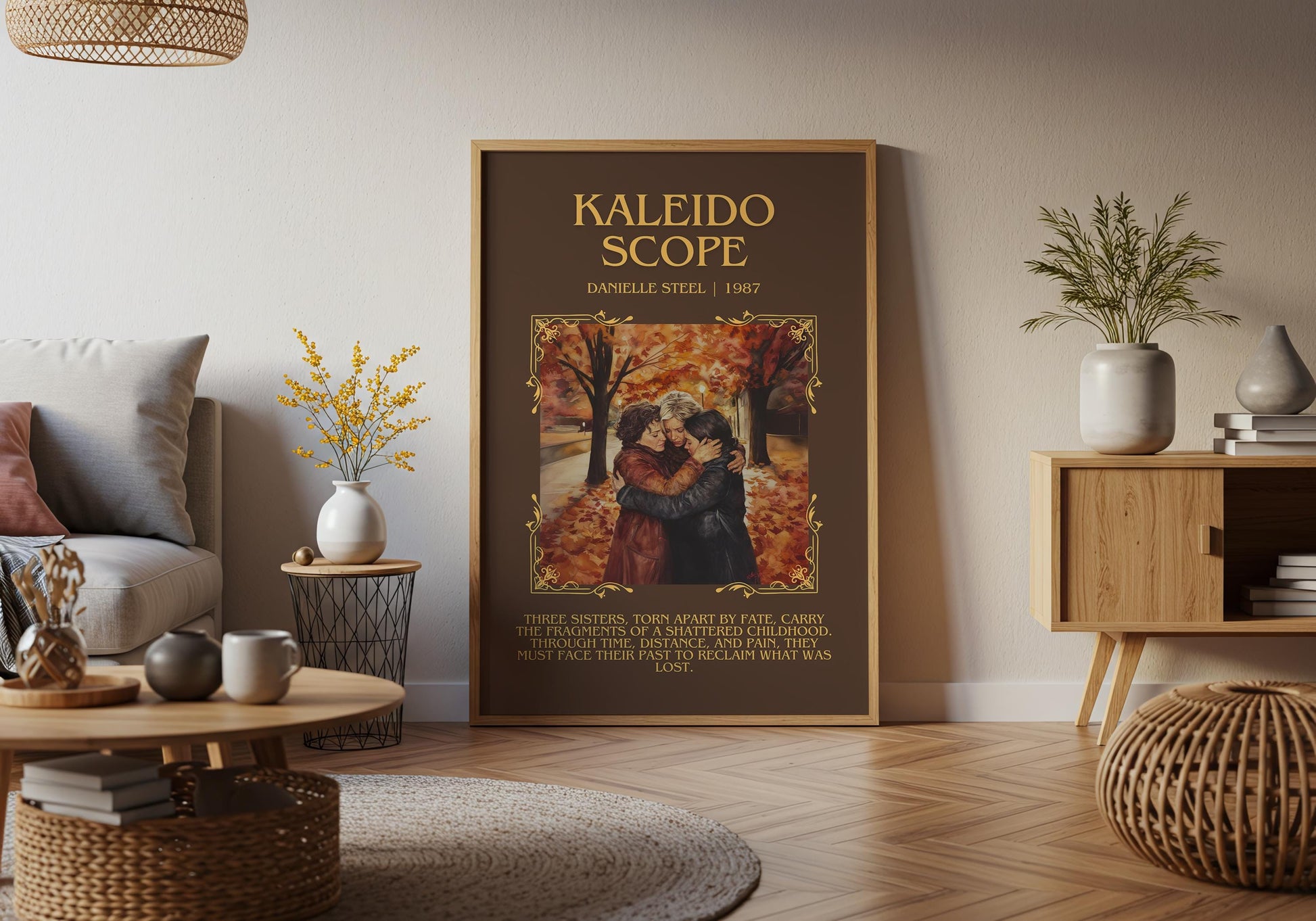 Kaleidoscope by Danielle Steel Descriptive, High Quality Poster Print.Free Delivery Wall Art. Author & Blurb Book Artwork Cover Novel Gift