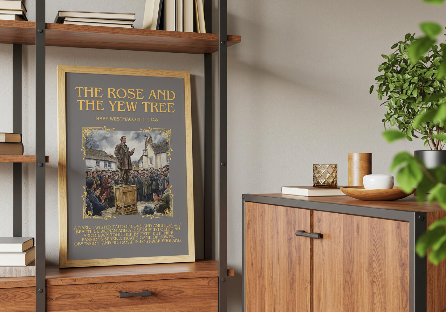 The Rose And The Yew Tree by Mary Westmacott Descriptive, High Quality Poster Print.Free Delivery Wall Art-Author & Blurb Book Artwork Cover