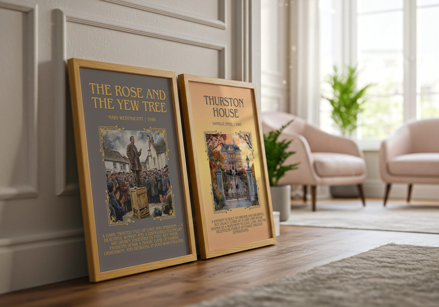 Thurston House by Danielle Steel Descriptive, High Quality Poster Print.Free Delivery Wall Art. Author & Blurb Book Artwork Cover Novel Gift