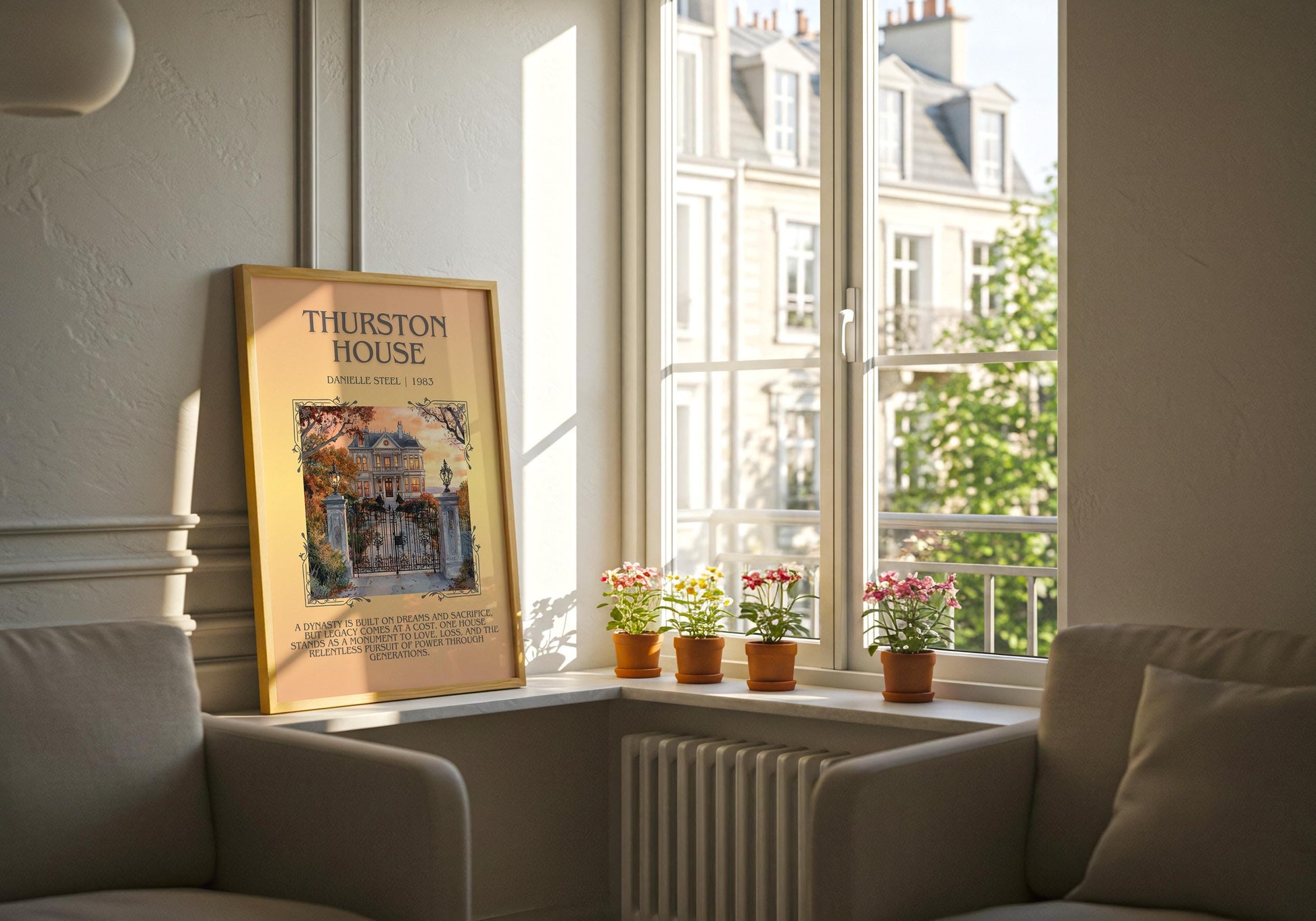 Thurston House by Danielle Steel Descriptive, High Quality Poster Print.Free Delivery Wall Art. Author & Blurb Book Artwork Cover Novel Gift