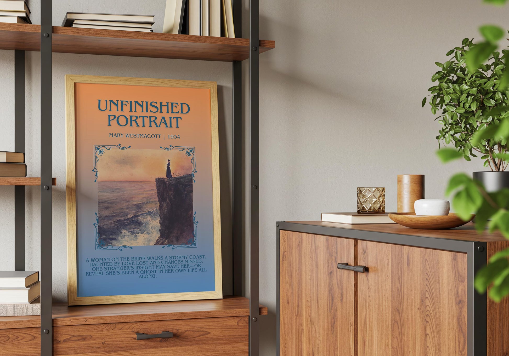 Unfinished Portrait by Mary Westmacott Descriptive, High Quality Poster Print.Free Delivery Wall Art-Author & Blurb Book Artwork Cover