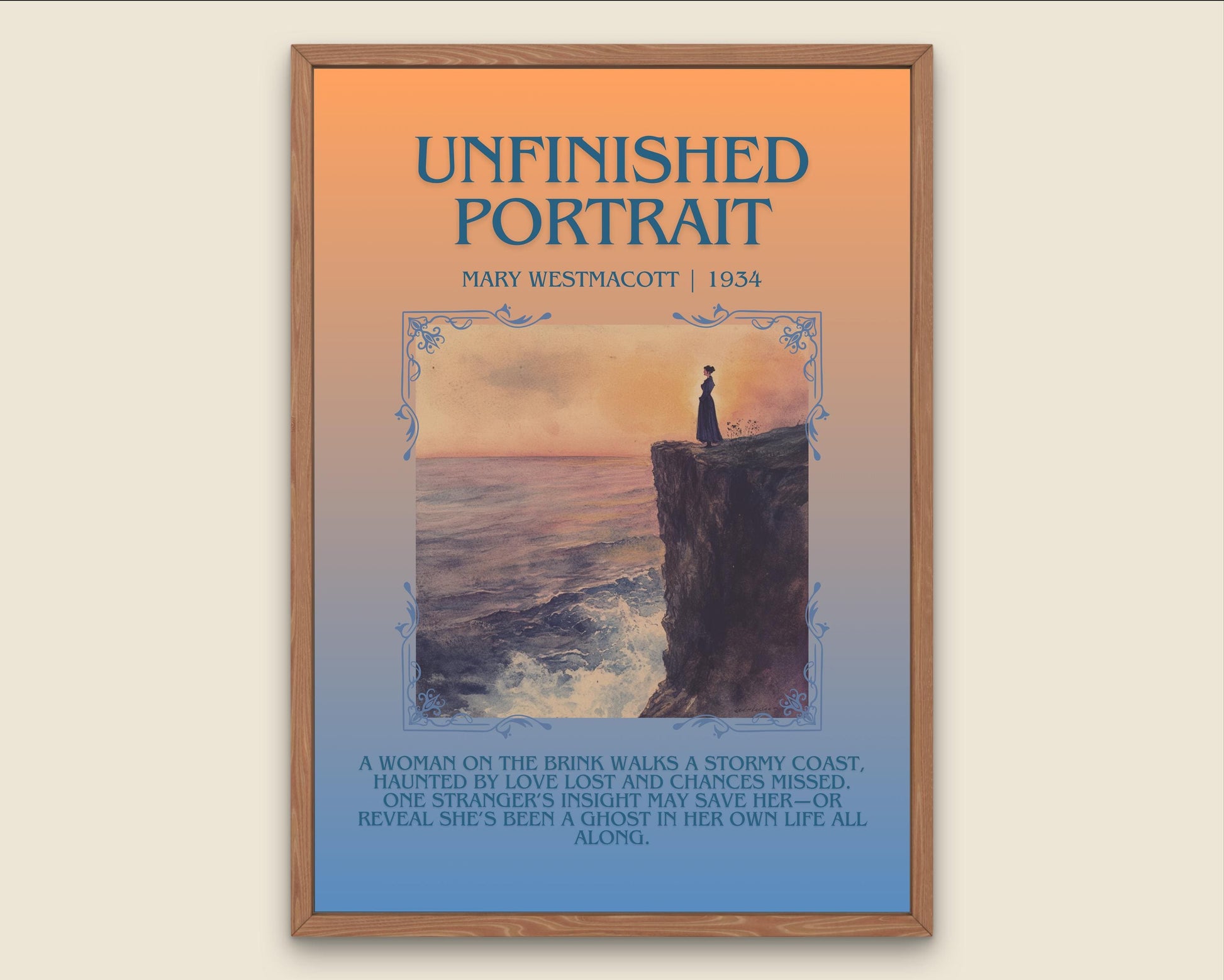 Unfinished Portrait by Mary Westmacott Descriptive, High Quality Poster Print.Free Delivery Wall Art-Author & Blurb Book Artwork Cover