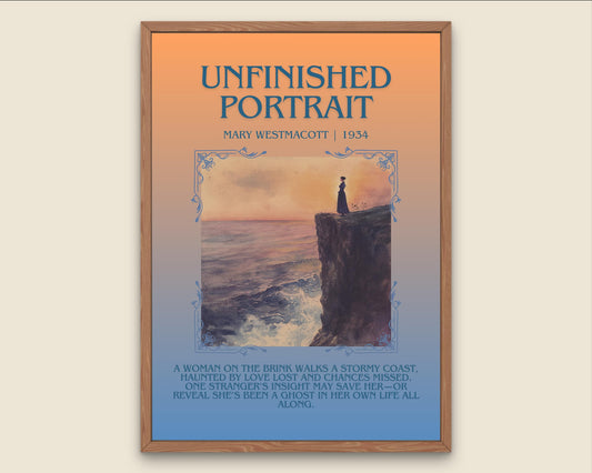 Unfinished Portrait by Mary Westmacott Descriptive, High Quality Poster Print.Free Delivery Wall Art-Author & Blurb Book Artwork Cover