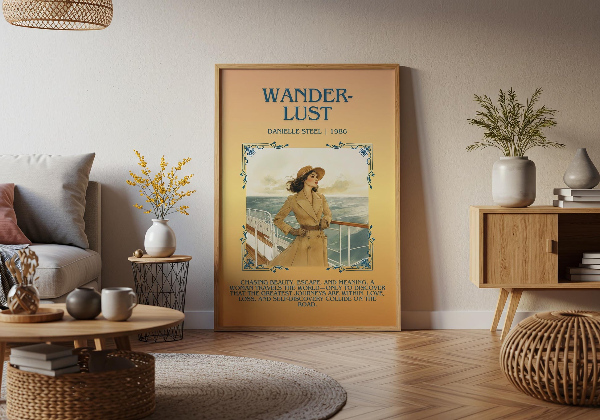 Wanderlust by Danielle Steel Descriptive, High Quality Poster Print.Free Delivery Wall Art-Author & Blurb Book Artwork Novel Cover Gift