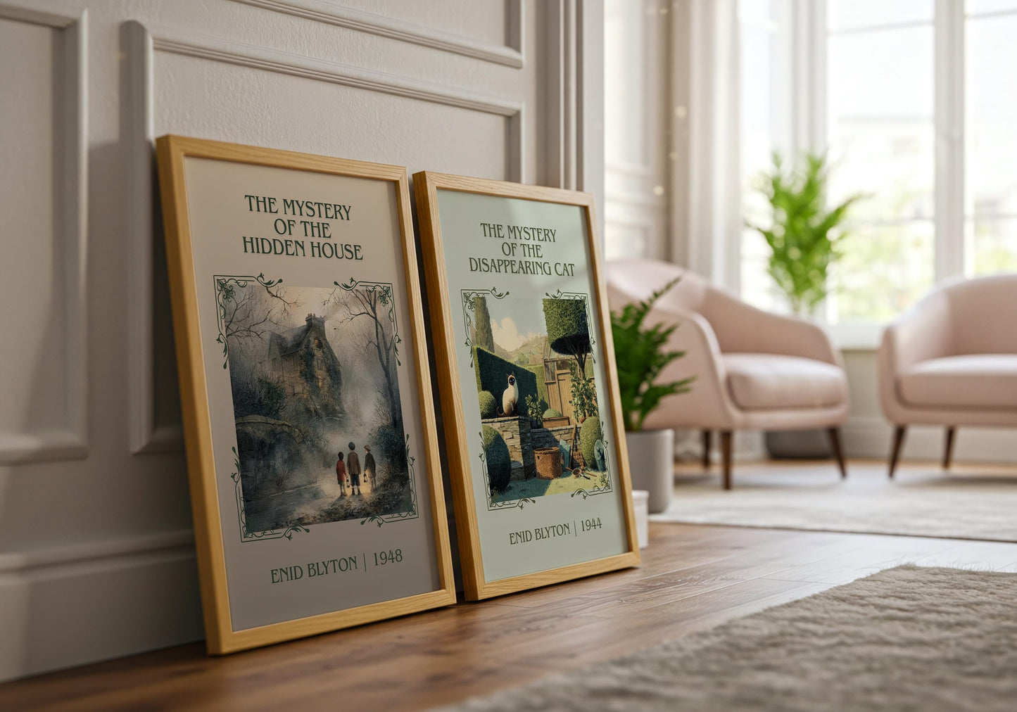 The Mystery Of Hidden House by Enid Blyton High Quality Poster Print-Free Delivery Wall Art. Author Book Artwork-Minimalist Gift Nook