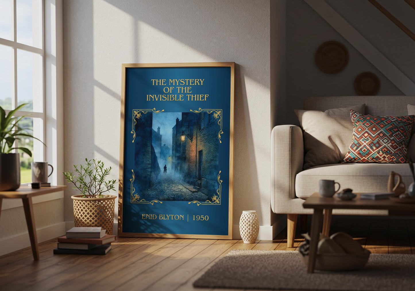 The Mystery Of The Invisible Thief by Enid Blyton High Quality Poster Print.Free Delivery Wall Art.Author Book Nook Gift Minimalist