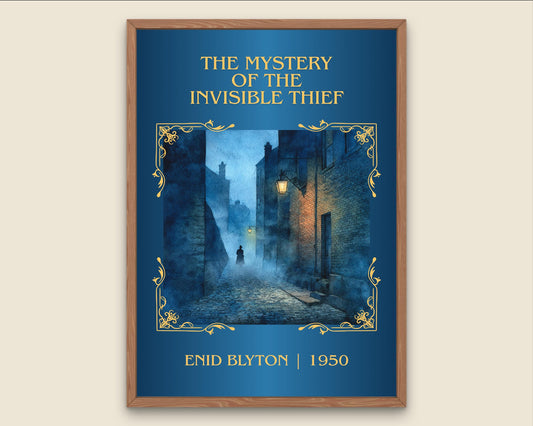 The Mystery Of The Invisible Thief by Enid Blyton High Quality Poster Print.Free Delivery Wall Art.Author Book Nook Gift Minimalist