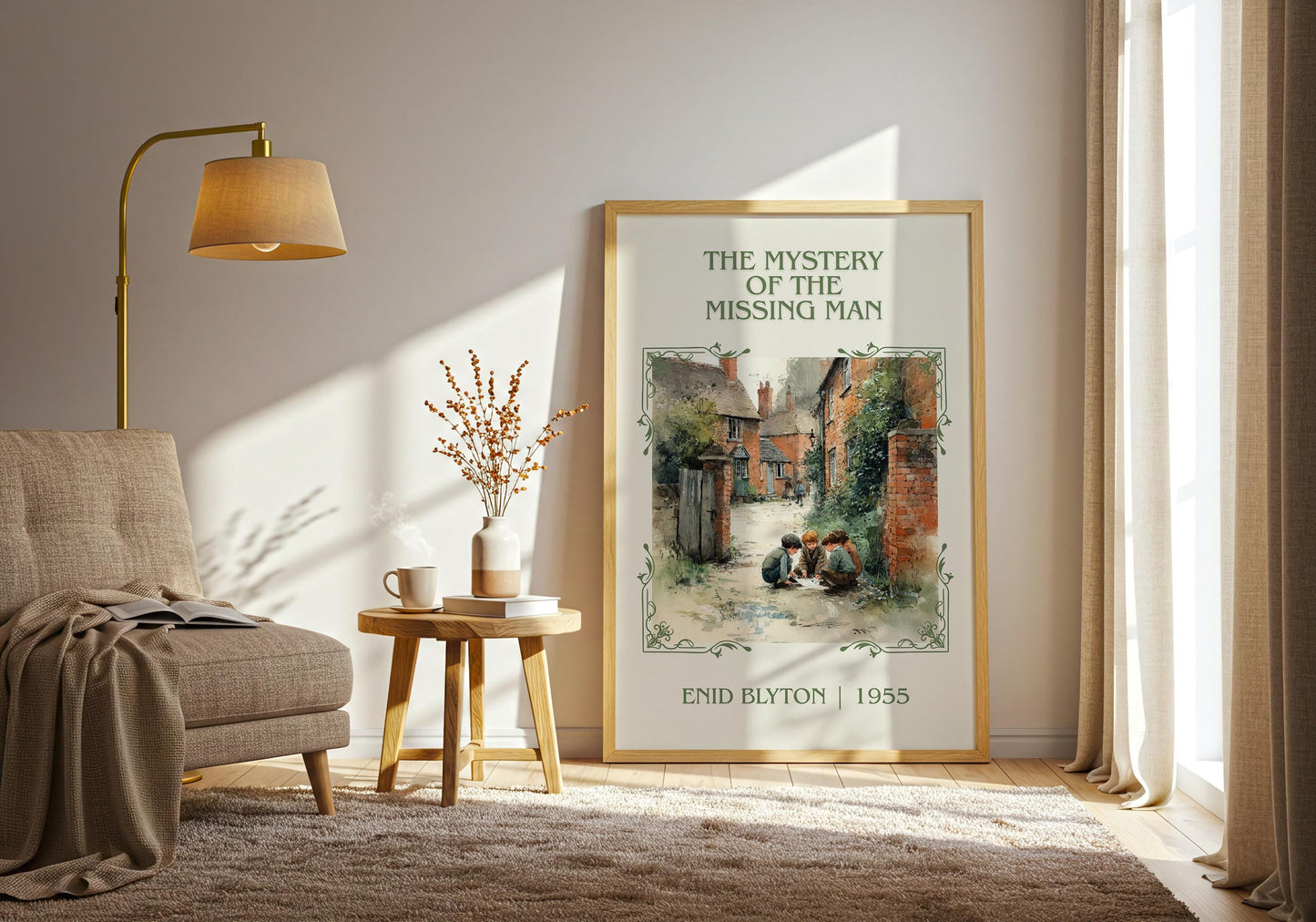 The Mystery Of The Missing Man by Enid Blyton High Quality Poster Print-Free Delivery Wall Art. Author Book Artwork-Minimalist Gift Nook