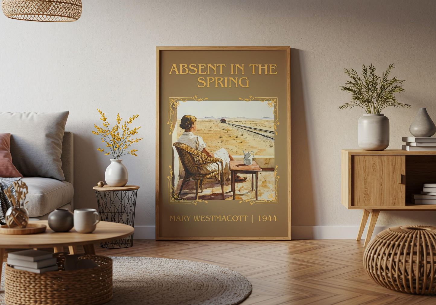 Absent In The Spring by Mary Westmacott High Quality Poster Print. Free Delivery Wall Art-Author&Blurb Book Minimalist Home Gift Cover