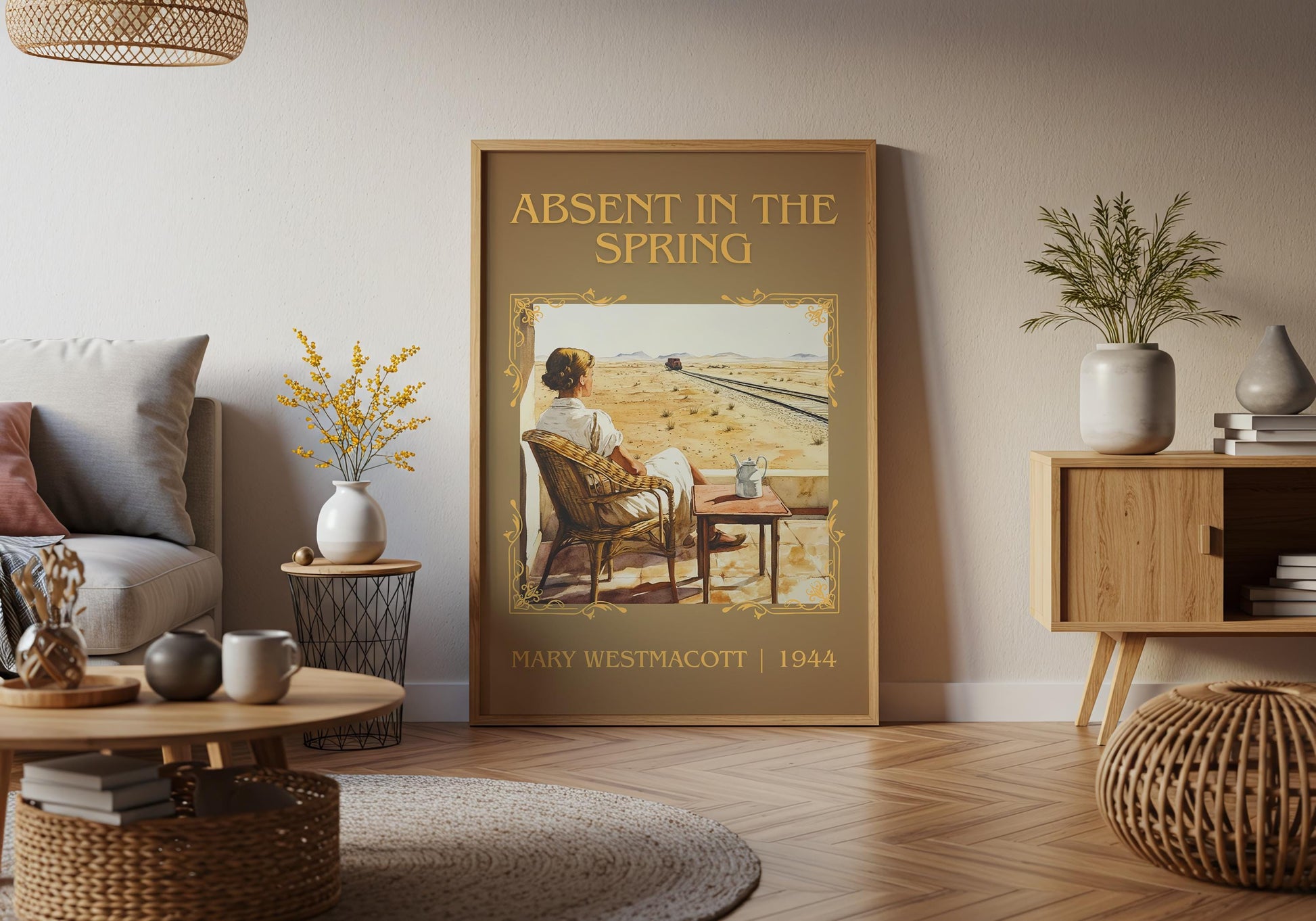 Absent In The Spring by Mary Westmacott High Quality Poster Print. Free Delivery Wall Art-Author&Blurb Book Minimalist Home Gift Cover