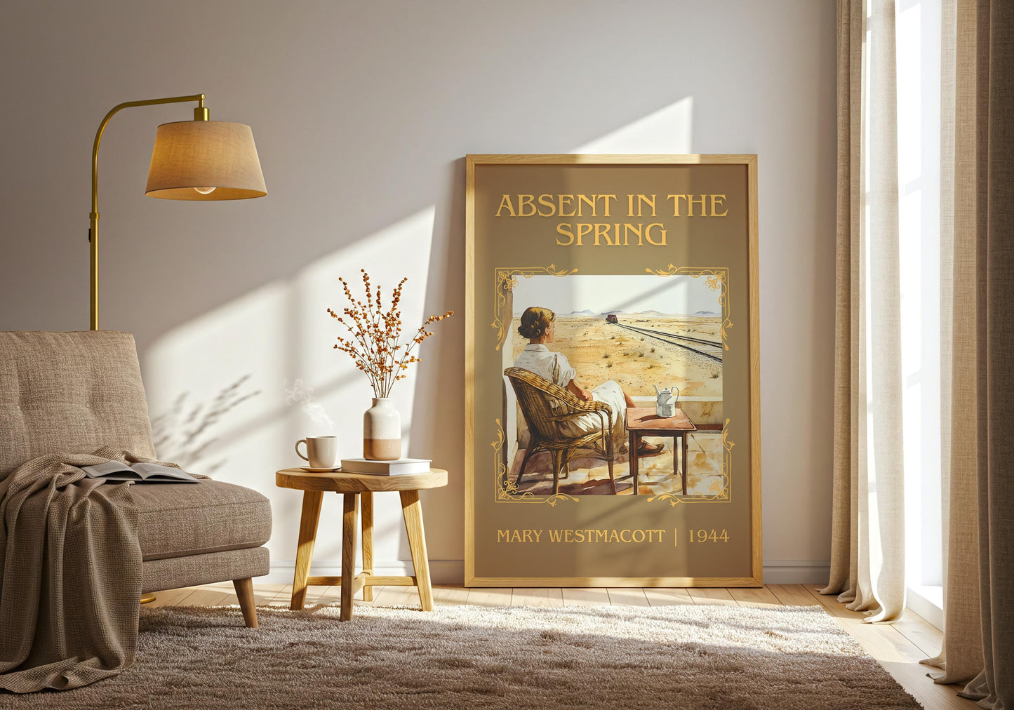 Absent In The Spring by Mary Westmacott High Quality Poster Print. Free Delivery Wall Art-Author&Blurb Book Minimalist Home Gift Cover