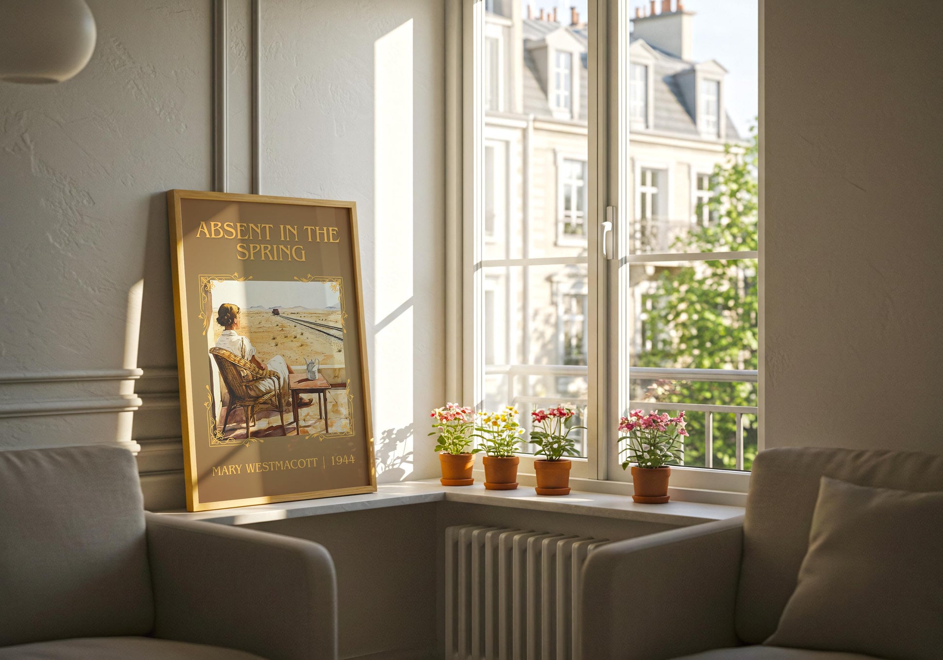 Absent In The Spring by Mary Westmacott High Quality Poster Print. Free Delivery Wall Art-Author&Blurb Book Minimalist Home Gift Cover
