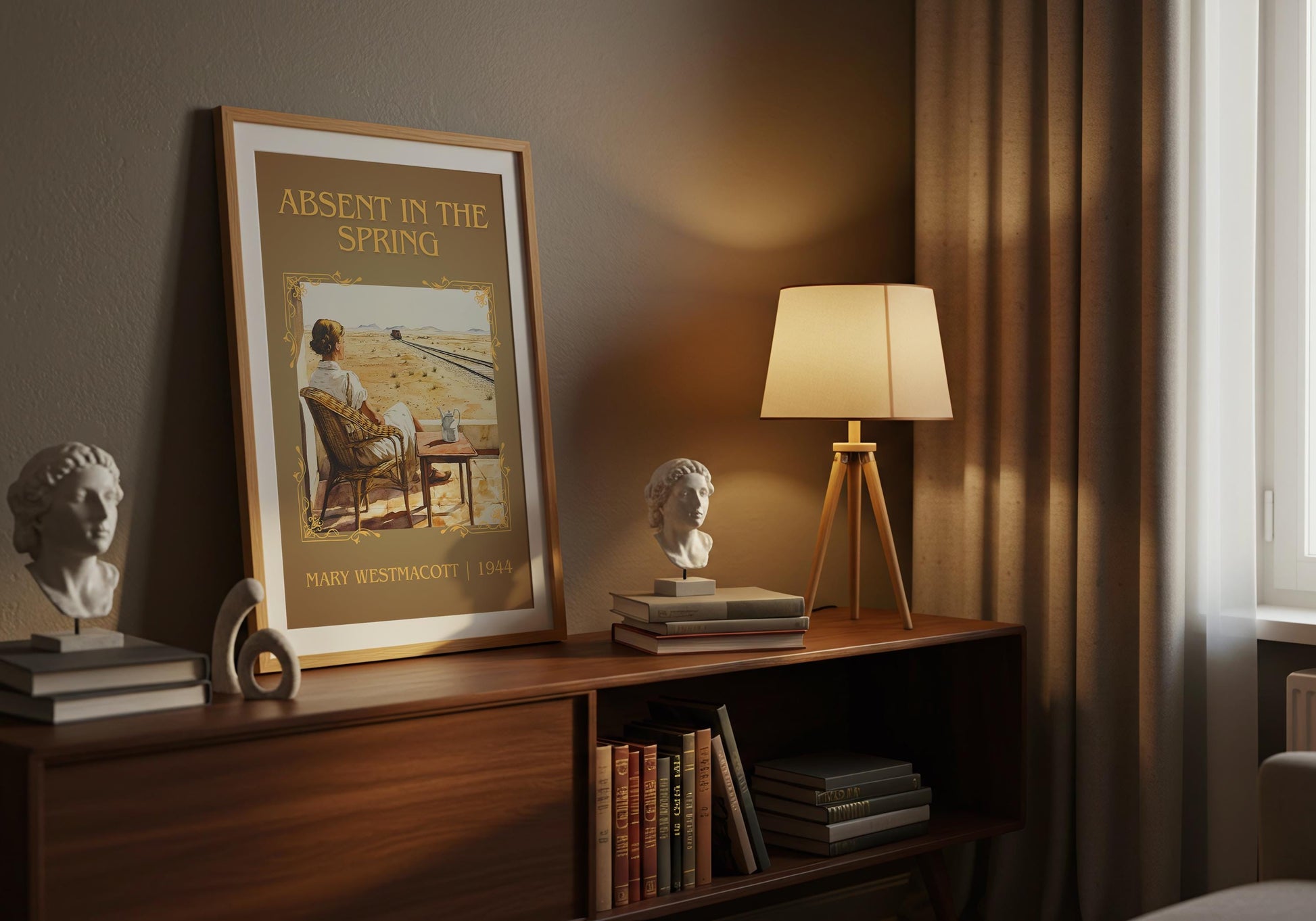 Absent In The Spring by Mary Westmacott High Quality Poster Print. Free Delivery Wall Art-Author&Blurb Book Minimalist Home Gift Cover