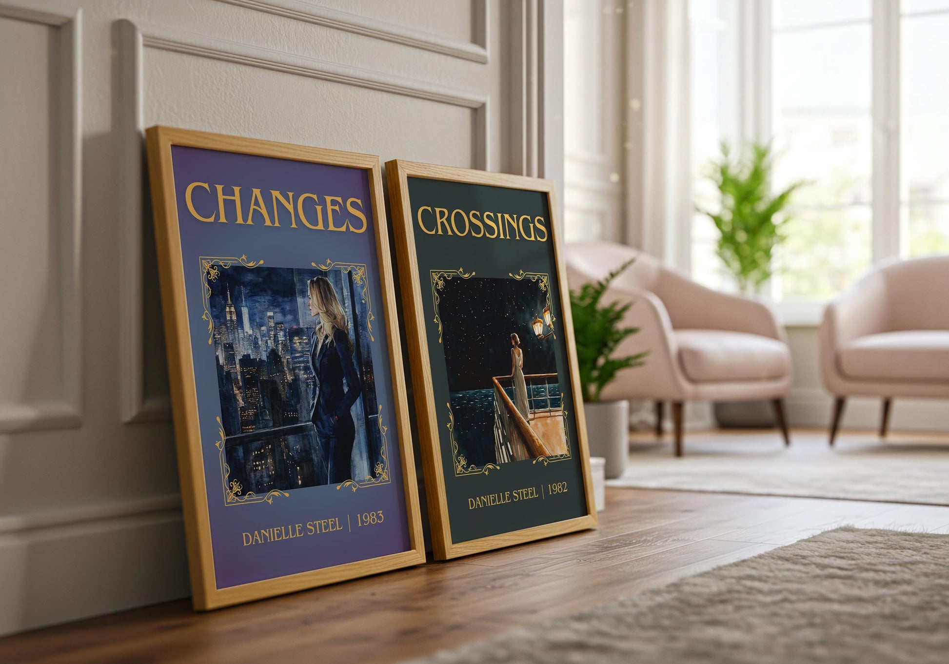 Crossings by Danielle Steel High Quality Poster Print. Free Delivery Wall Art-Author&Blurb Book Minimalist Home Gift Cover