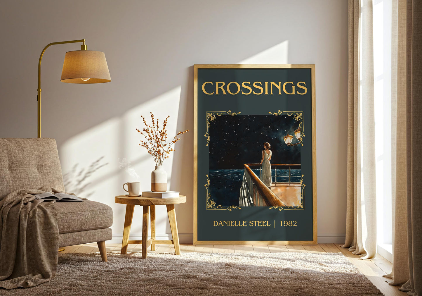 Crossings by Danielle Steel High Quality Poster Print. Free Delivery Wall Art-Author&Blurb Book Minimalist Home Gift Cover