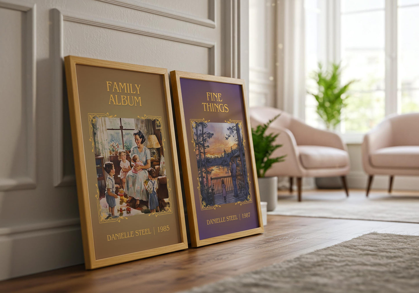Family Album by Danielle Steel High Quality Poster Print. Free Delivery Wall Art-Author&Blurb Book Minimalist Home Gift Cover Decor Library