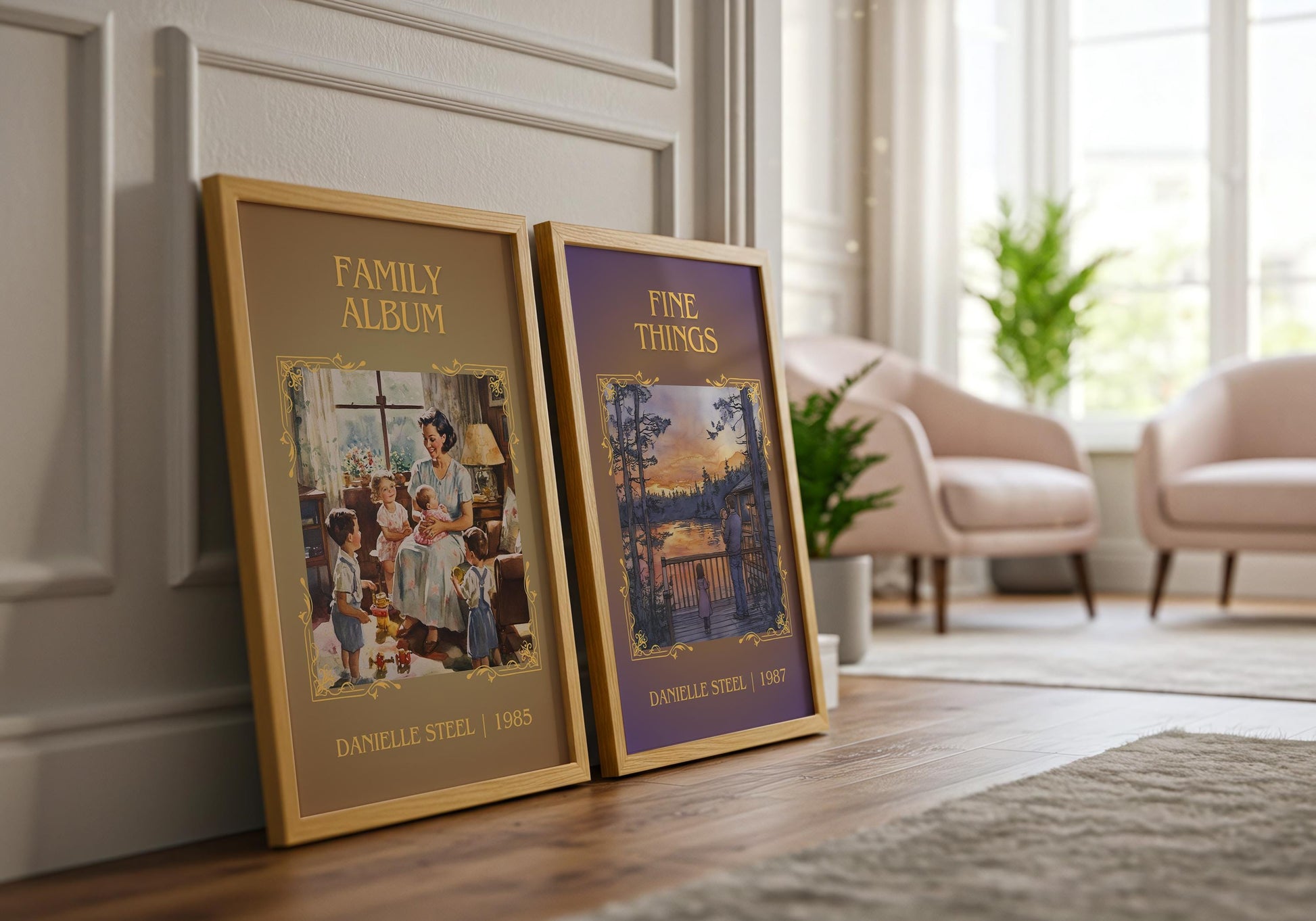 Family Album by Danielle Steel High Quality Poster Print. Free Delivery Wall Art-Author&Blurb Book Minimalist Home Gift Cover Decor Library
