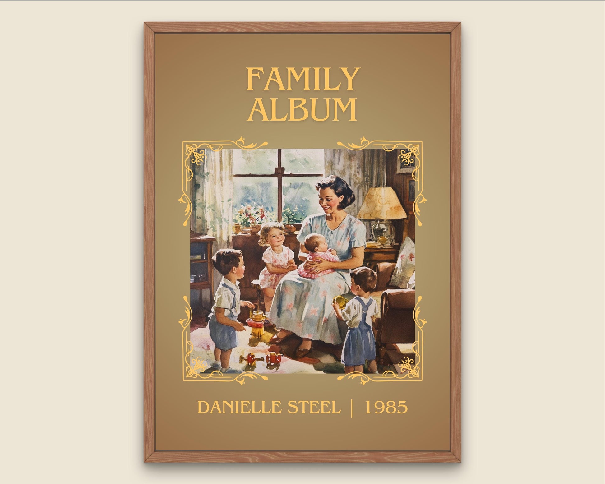 Family Album by Danielle Steel High Quality Poster Print. Free Delivery Wall Art-Author&Blurb Book Minimalist Home Gift Cover Decor Library