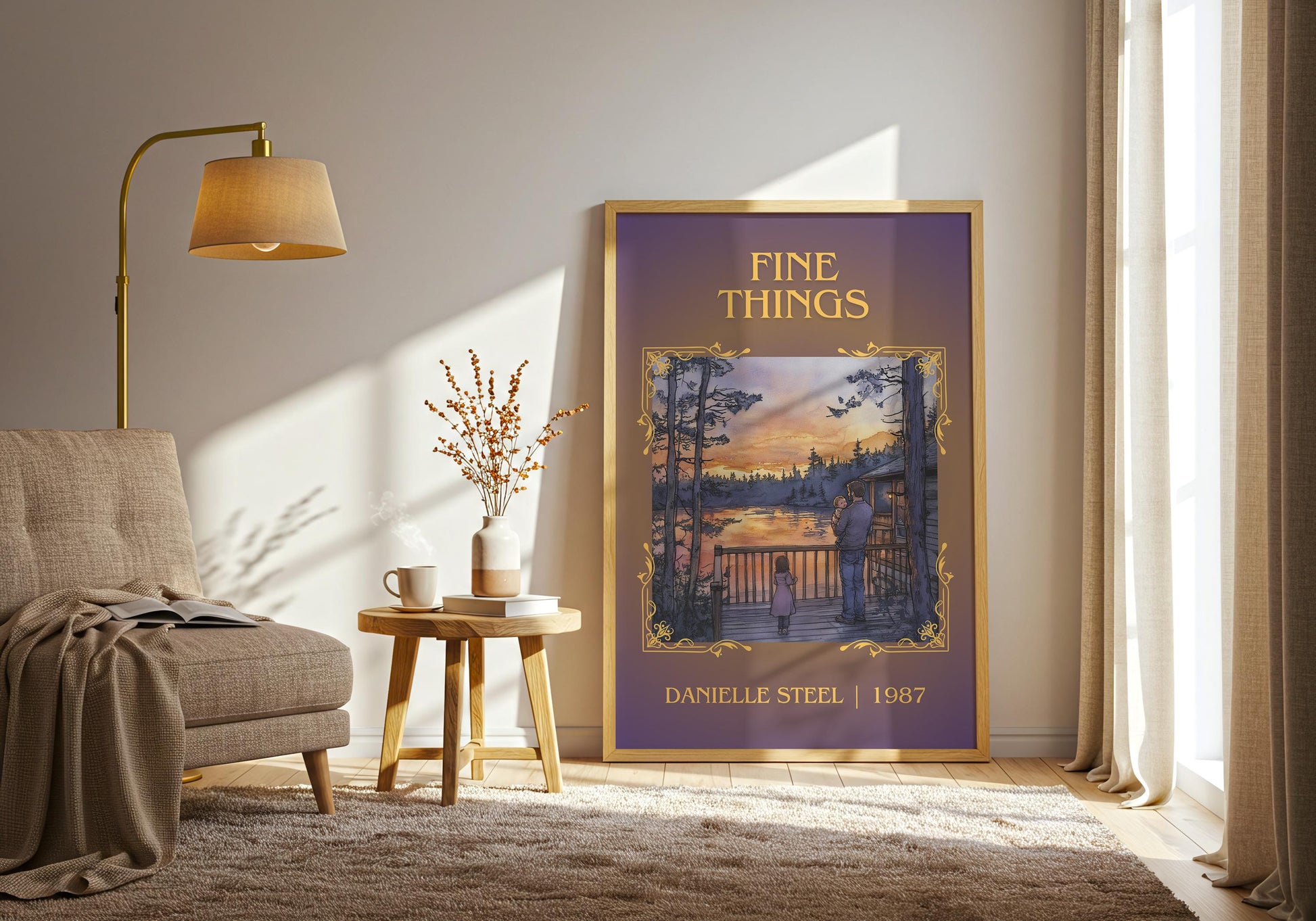Fine Things by Danielle Steel High Quality Poster Print. Free Delivery Wall Art-Author&Blurb Book Minimalist Home Gift Cover
