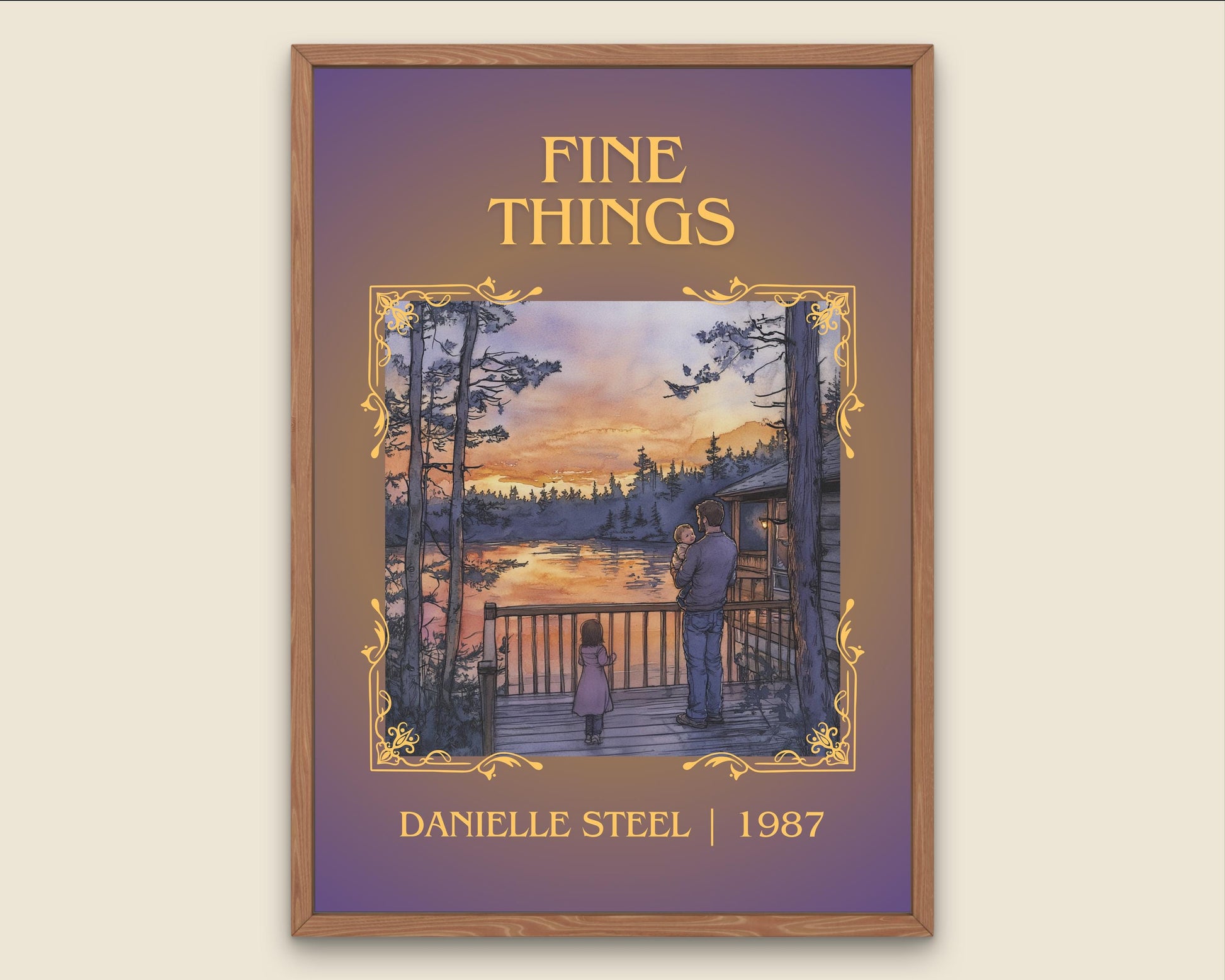 Fine Things by Danielle Steel High Quality Poster Print. Free Delivery Wall Art-Author&Blurb Book Minimalist Home Gift Cover