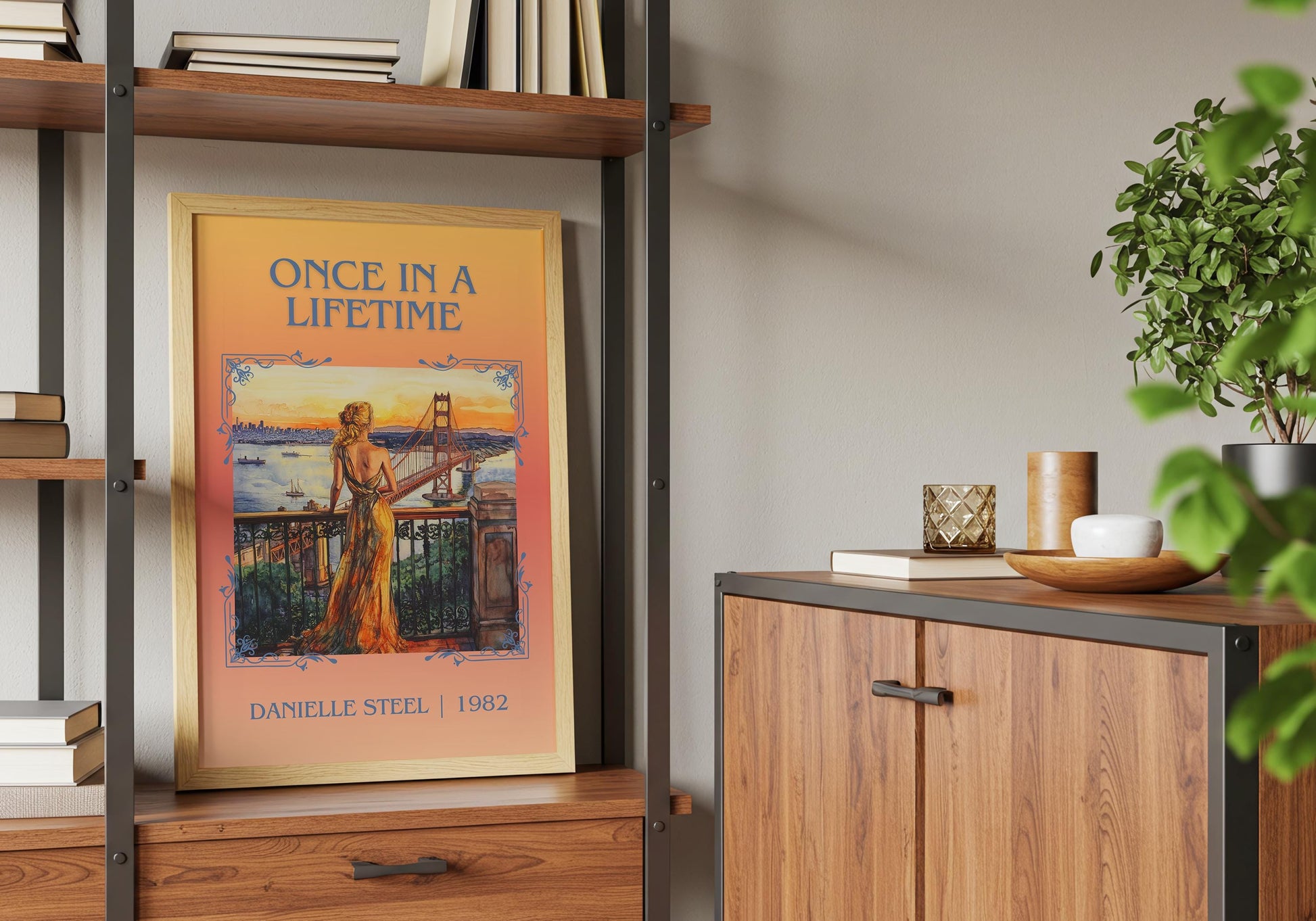 Once In A Lifetime by Danielle Steel High Quality Poster Print. Free Delivery Wall Art-Author&Blurb Book Minimalist Home Gift Cover Library