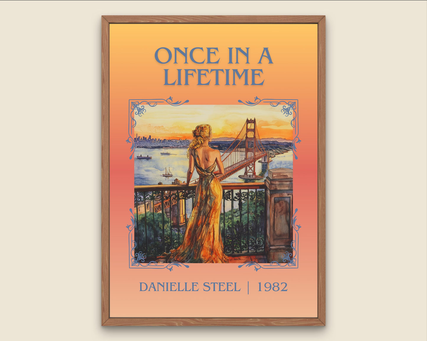 Once In A Lifetime by Danielle Steel High Quality Poster Print. Free Delivery Wall Art-Author&Blurb Book Minimalist Home Gift Cover Library