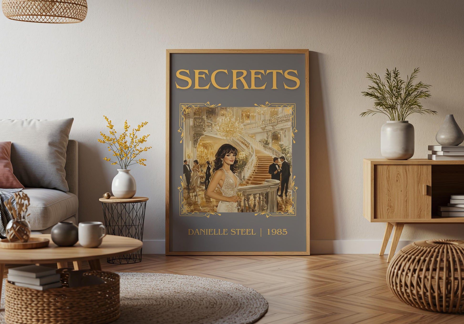 Secrets by Danielle Steel High Quality Poster Print. Free Delivery Wall Art-Author&Blurb Book Minimalist Home Gift Cover