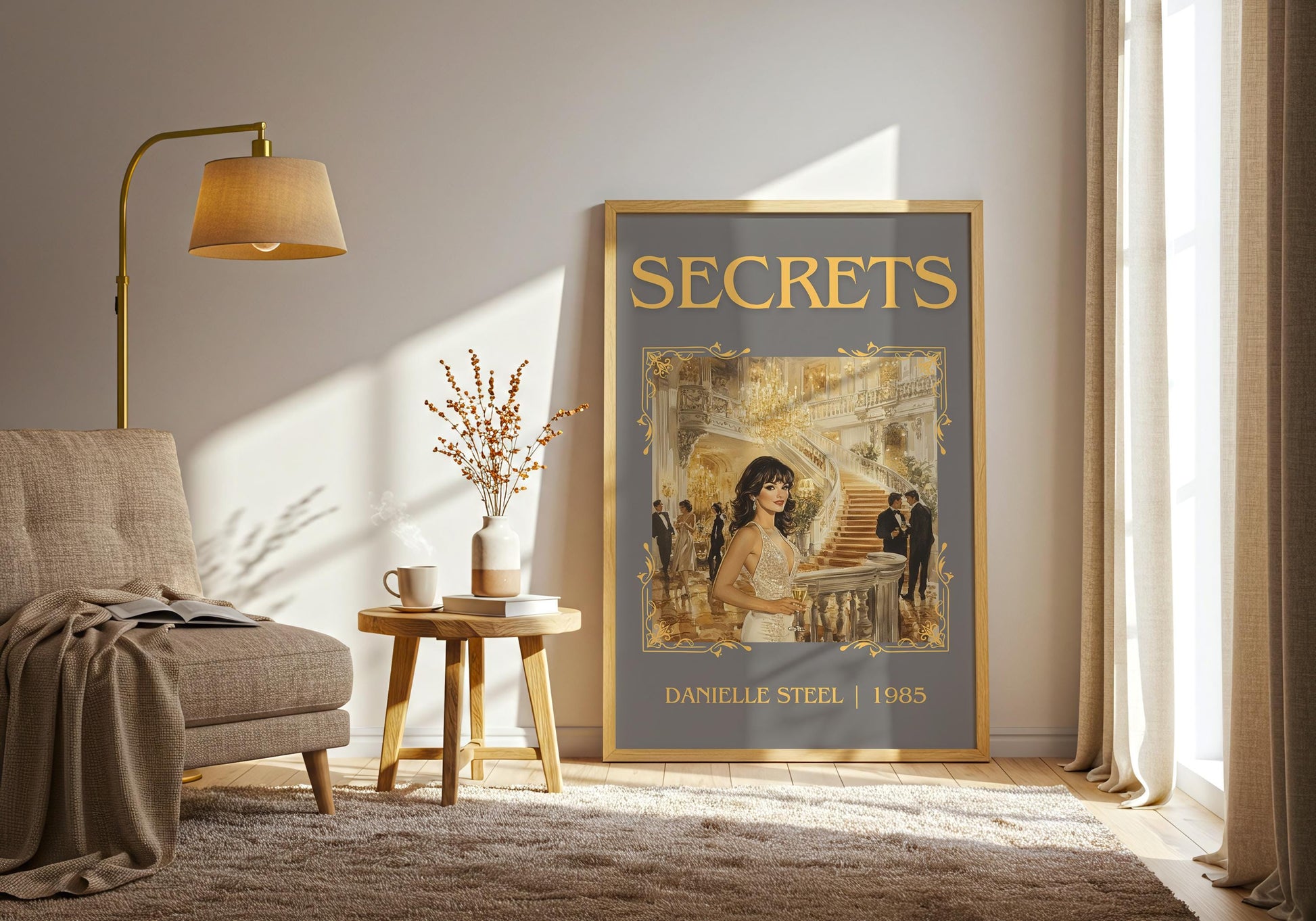 Secrets by Danielle Steel High Quality Poster Print. Free Delivery Wall Art-Author&Blurb Book Minimalist Home Gift Cover
