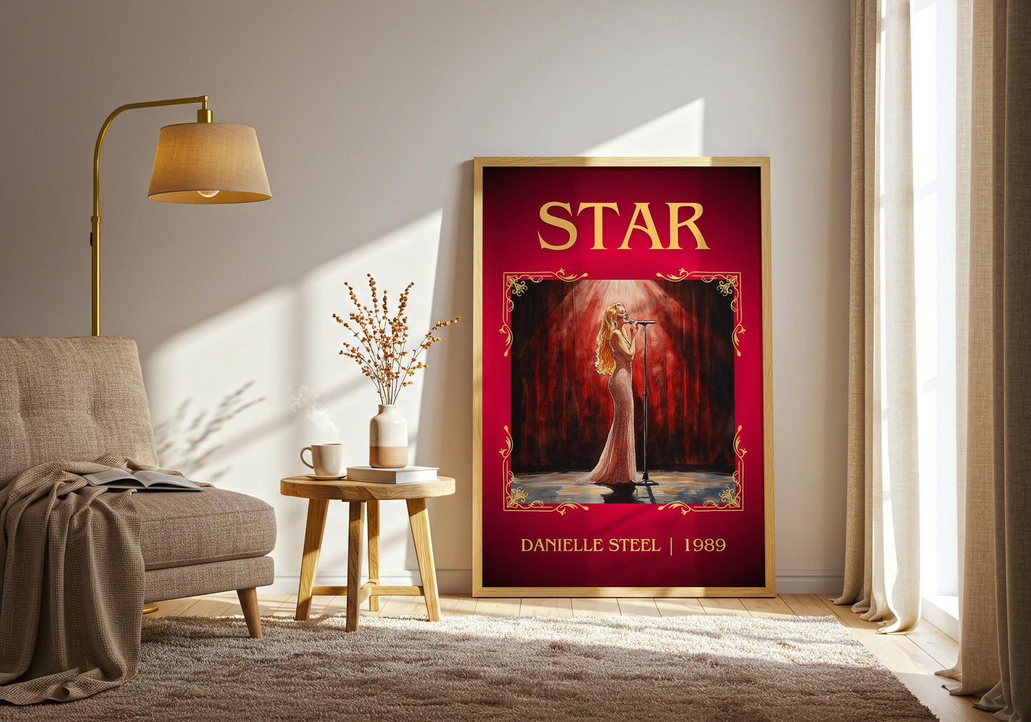 Star by Danielle Steel High Quality Poster Print. Free Delivery Wall Art-Author&Blurb Book Minimalist Home Gift Cover Library Nook