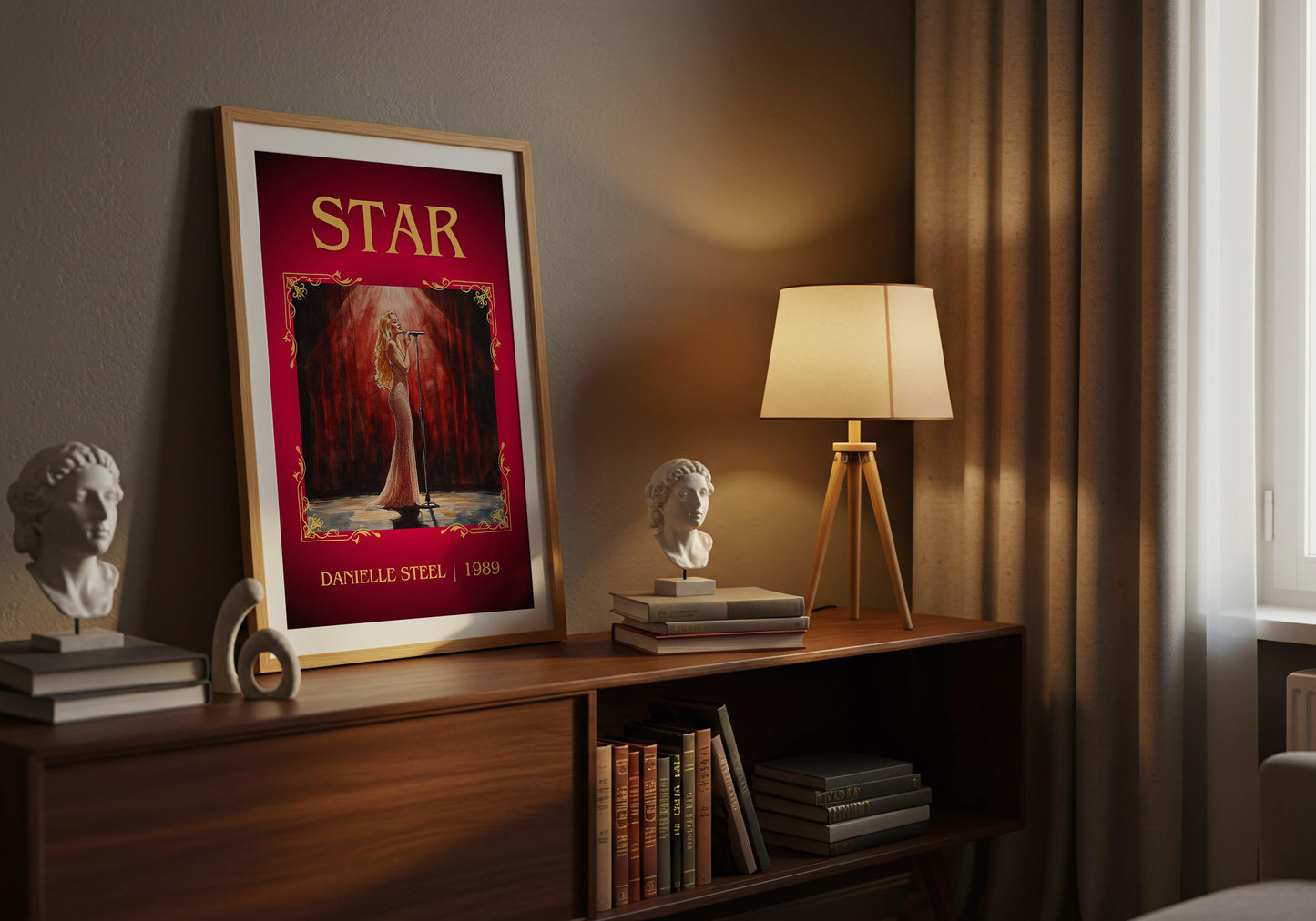 Star by Danielle Steel High Quality Poster Print. Free Delivery Wall Art-Author&Blurb Book Minimalist Home Gift Cover Library Nook
