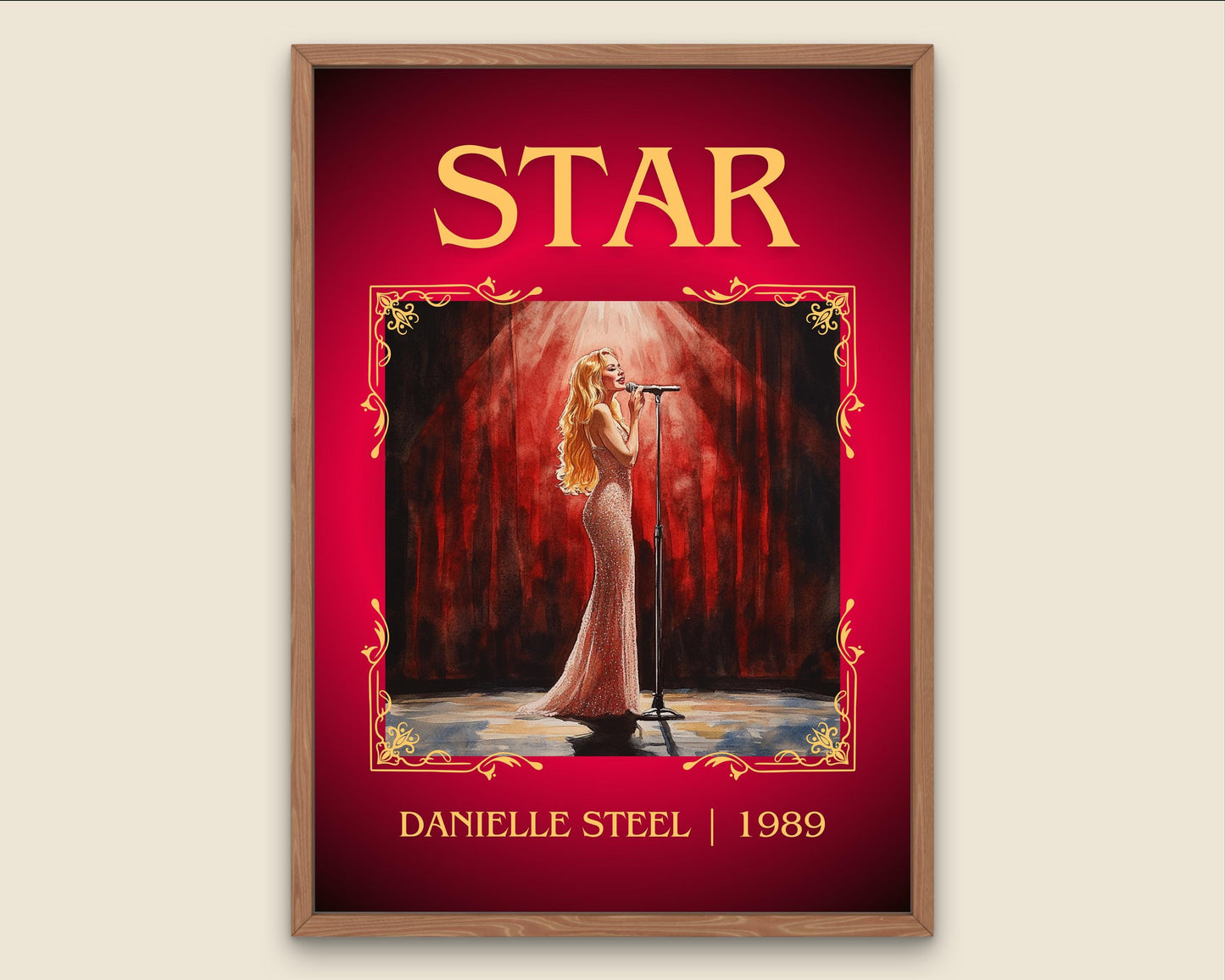 Star by Danielle Steel High Quality Poster Print. Free Delivery Wall Art-Author&Blurb Book Minimalist Home Gift Cover Library Nook