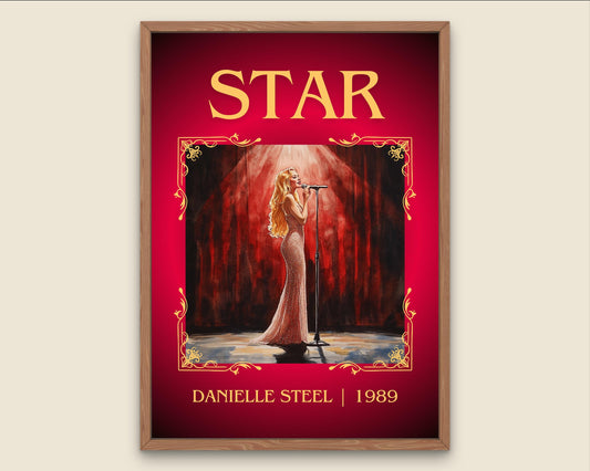 Star by Danielle Steel High Quality Poster Print. Free Delivery Wall Art-Author&Blurb Book Minimalist Home Gift Cover Library Nook