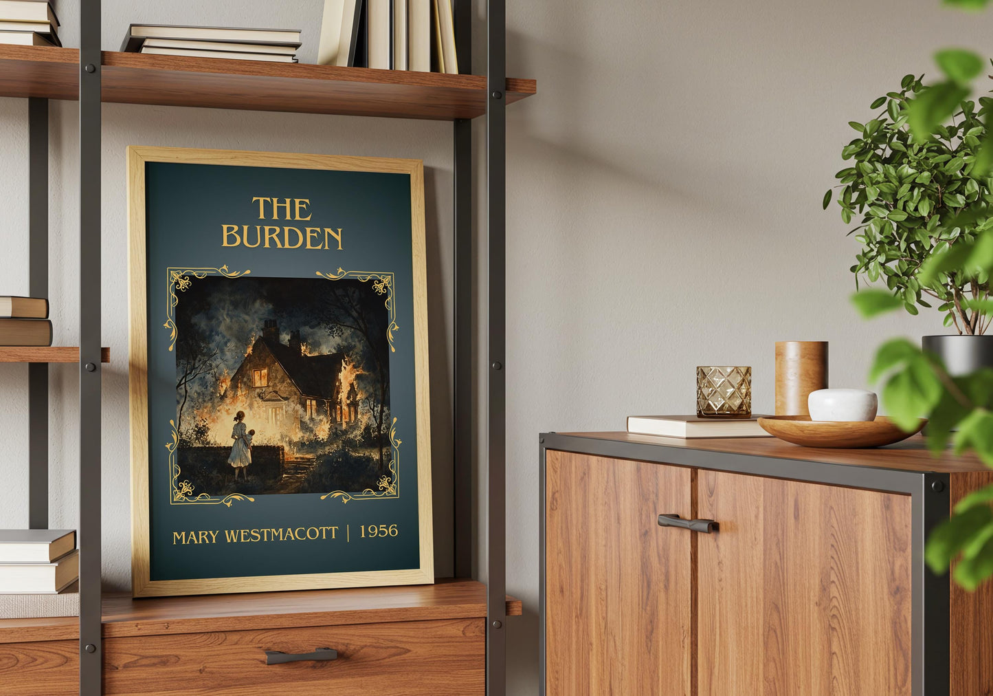 The Burden by Mary Westmacott High Quality Poster Print. Free Delivery Wall Art-Author&Blurb Book Minimalist Home Gift Cover