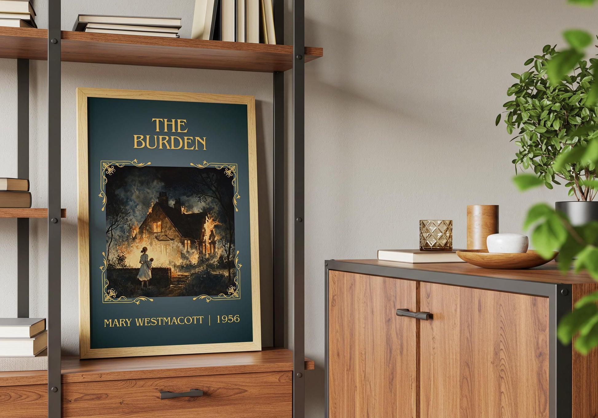 The Burden by Mary Westmacott High Quality Poster Print. Free Delivery Wall Art-Author&Blurb Book Minimalist Home Gift Cover