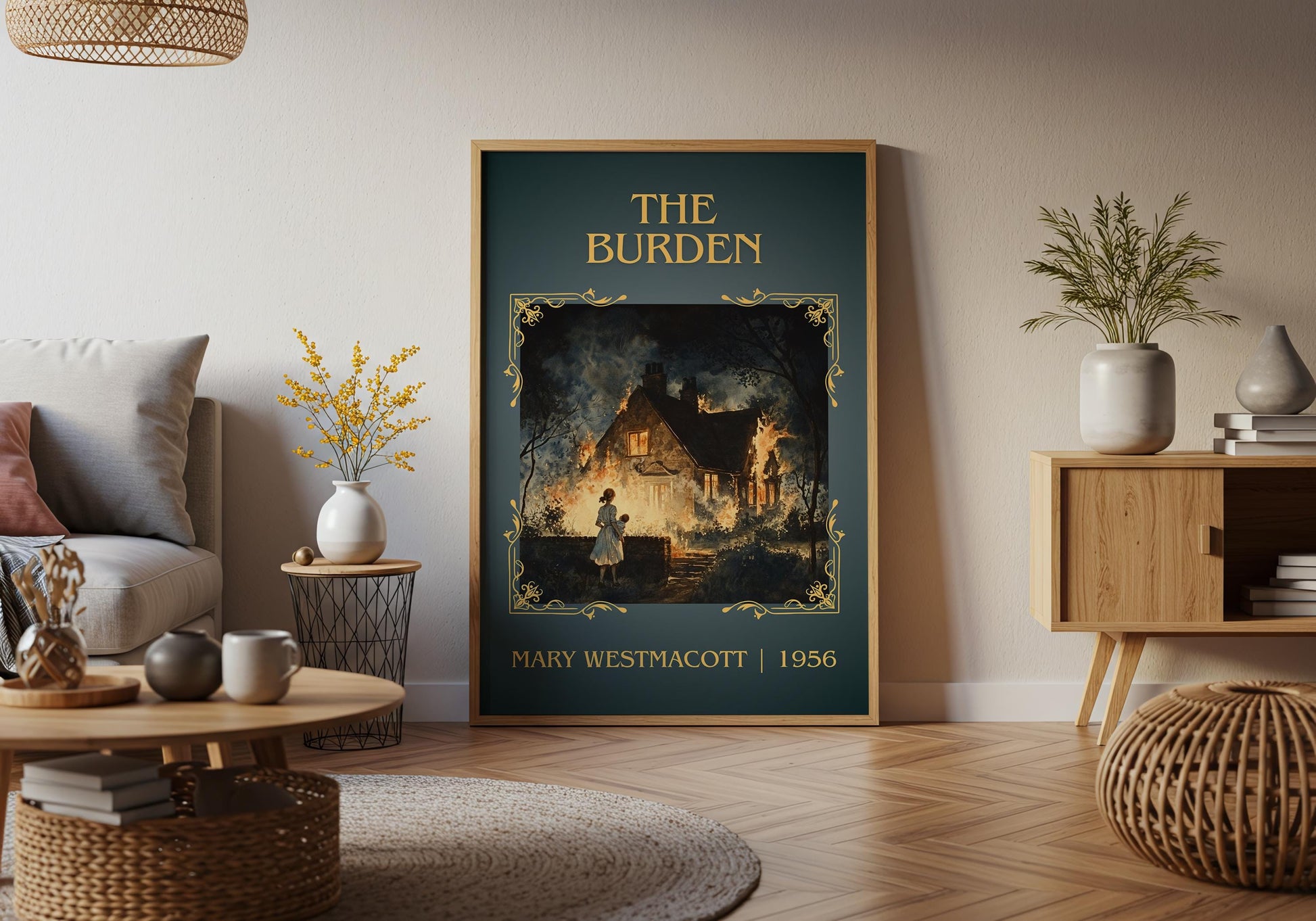The Burden by Mary Westmacott High Quality Poster Print. Free Delivery Wall Art-Author&Blurb Book Minimalist Home Gift Cover