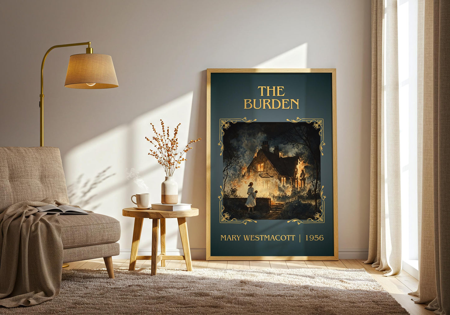 The Burden by Mary Westmacott High Quality Poster Print. Free Delivery Wall Art-Author&Blurb Book Minimalist Home Gift Cover