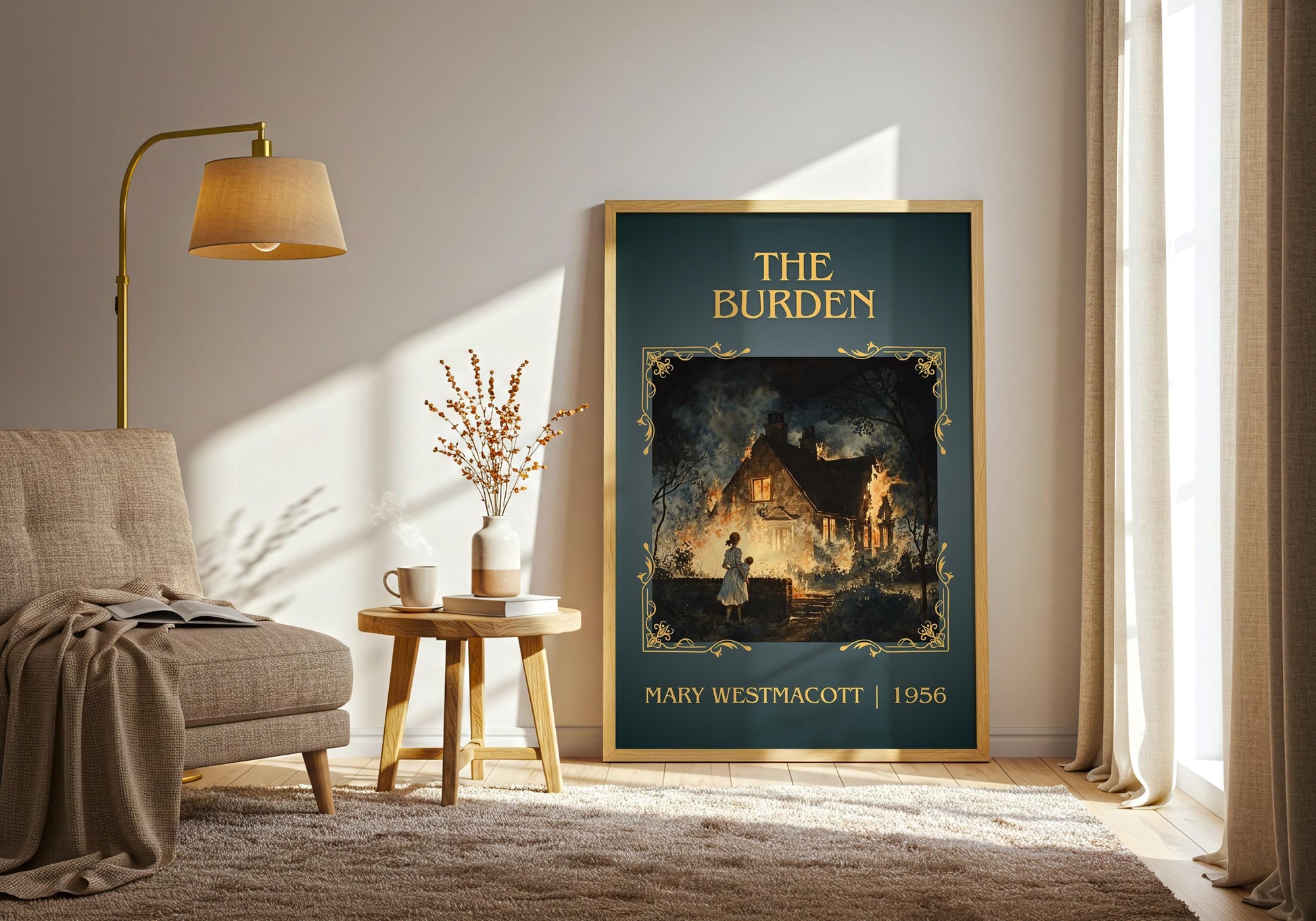 The Burden by Mary Westmacott High Quality Poster Print. Free Delivery Wall Art-Author&Blurb Book Minimalist Home Gift Cover