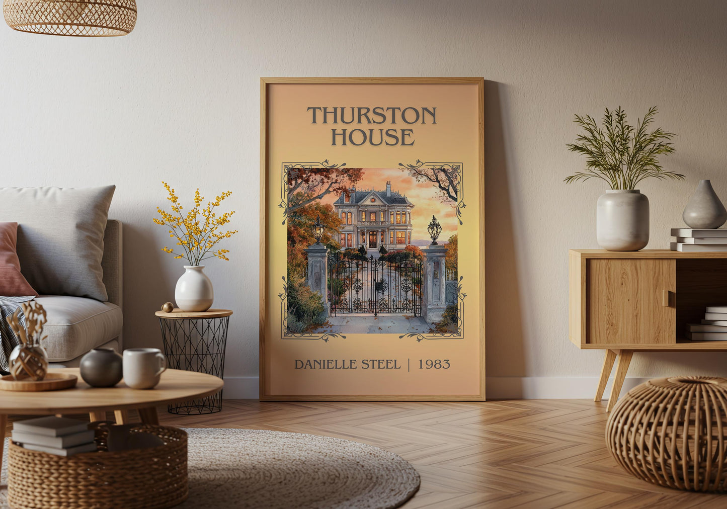 Thurston House by Danielle Steel High Quality Poster Print. Free Delivery Wall Art-Author&Blurb Book Minimalist Home Gift Cover