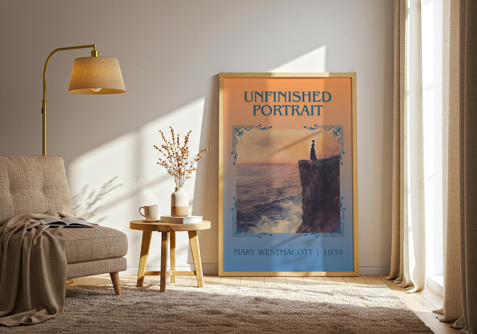 Unfinished Portrait by Mary Westmacott High Quality Poster Print. Free Delivery Wall Art-Author&Blurb Book Minimalist Home Gift Cover