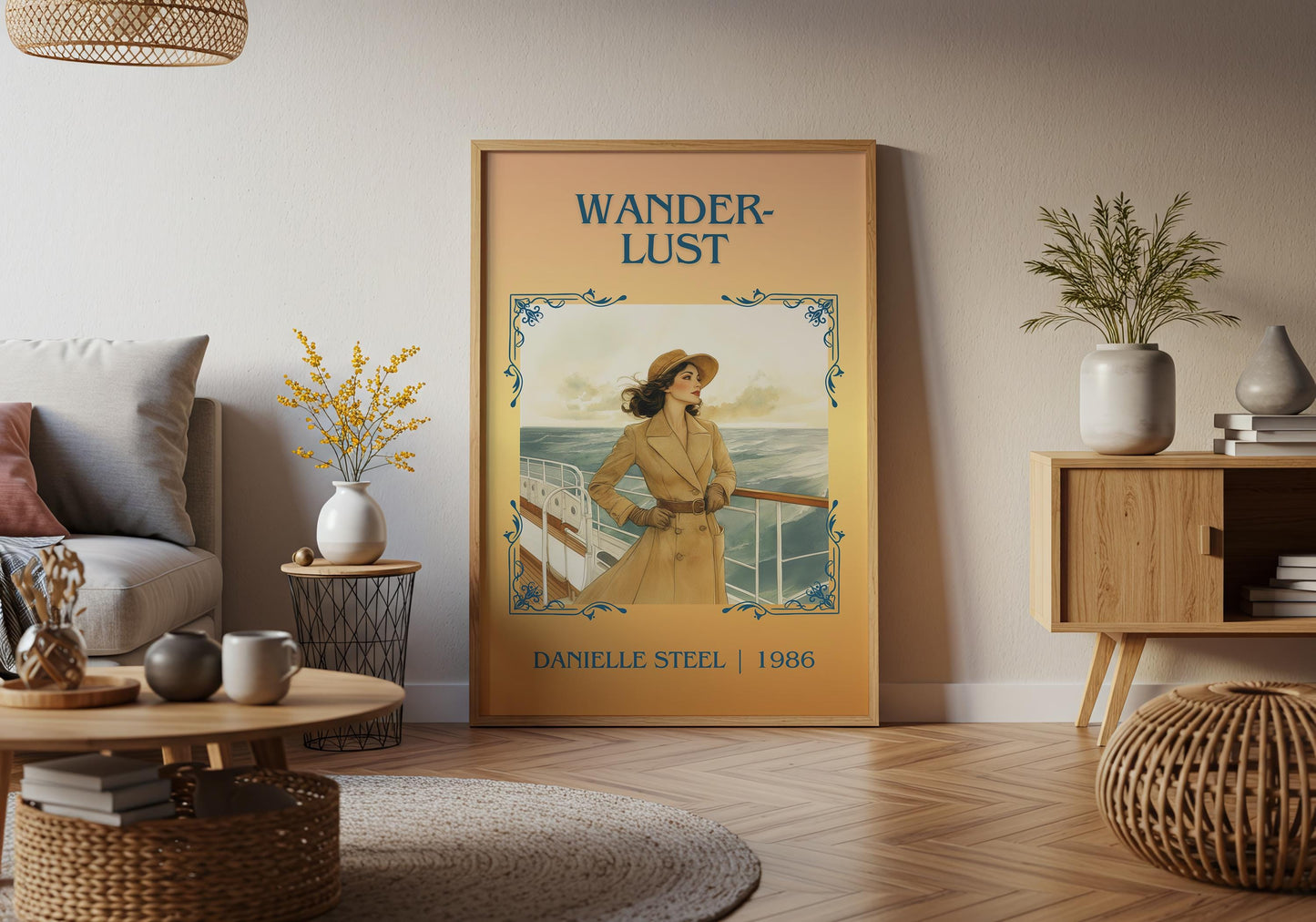 Wanderlust by Danielle Steel High Quality Poster Print. Free Delivery Wall Art-Author&Blurb Book Minimalist Home Gift Cover