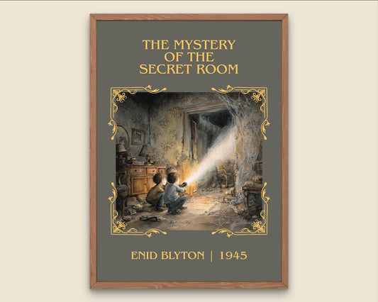 The Mystery Of The Secret Room by Enid Blyton High Quality Poster Print.Free Delivery Wall Art. Author Book Nook Minimalist Gift