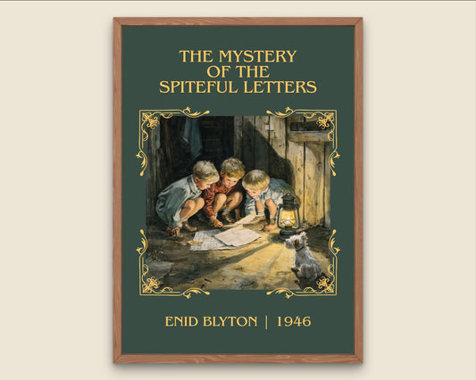 The Mystery Of The Spiteful Letters by Enid Blyton High Quality Poster Print.Free Delivery Wall Art. Author Book Nook Minimalist Gift