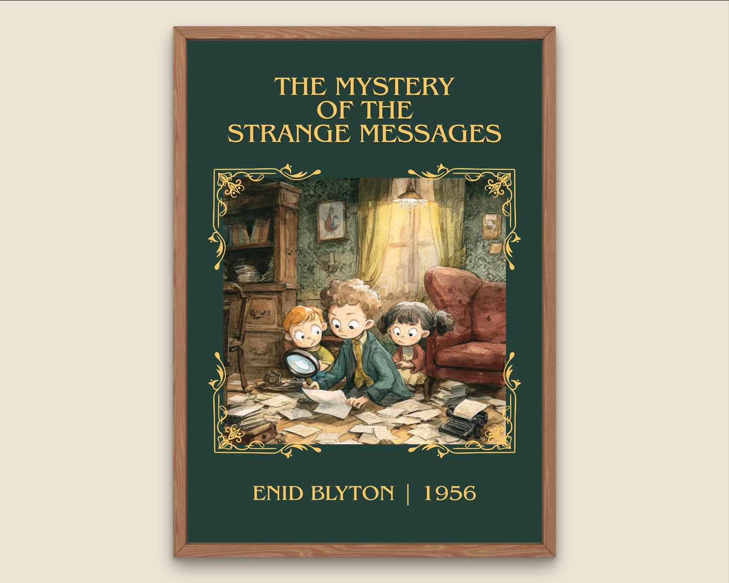 The Mystery Of The Strange Messages by Enid Blyton High Quality Poster Print.Free Delivery Wall Art. Author Book Nook Minimalist Gift