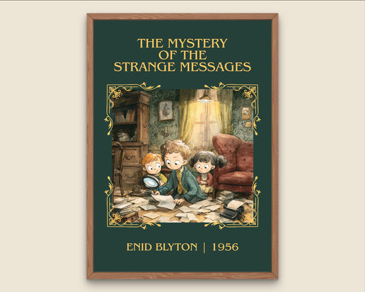 The Mystery Of The Strange Messages by Enid Blyton High Quality Poster Print.Free Delivery Wall Art. Author Book Nook Minimalist Gift