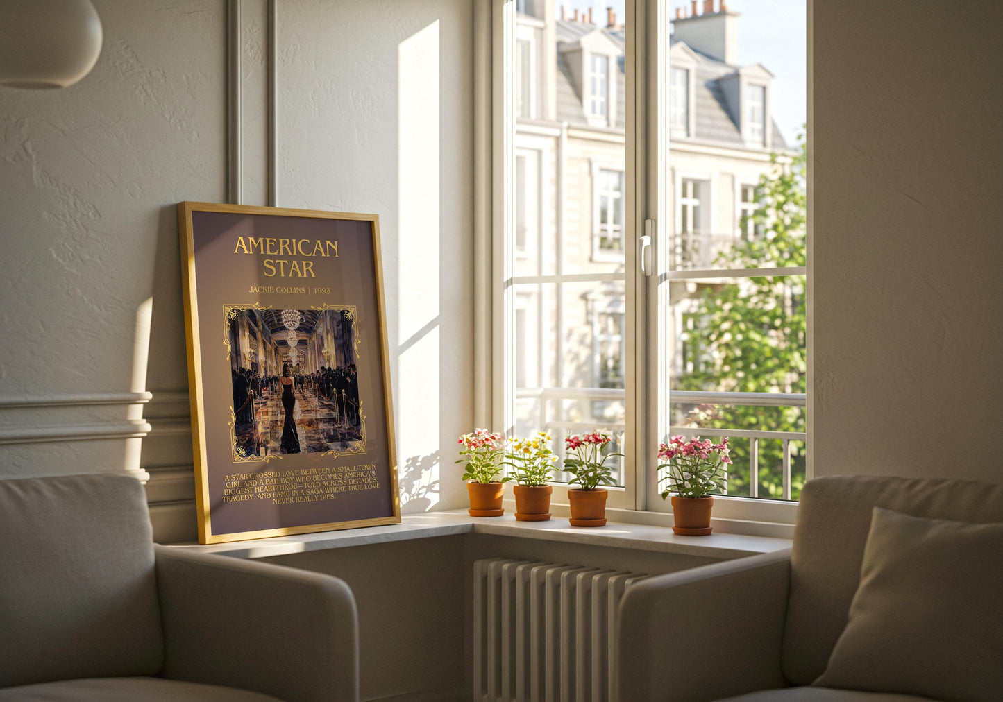 American Star by Jackie Collins Descriptive, High Quality Poster Print.Free Delivery Wall Art.Author&Blurb Book Artwork. Home Decor Gift