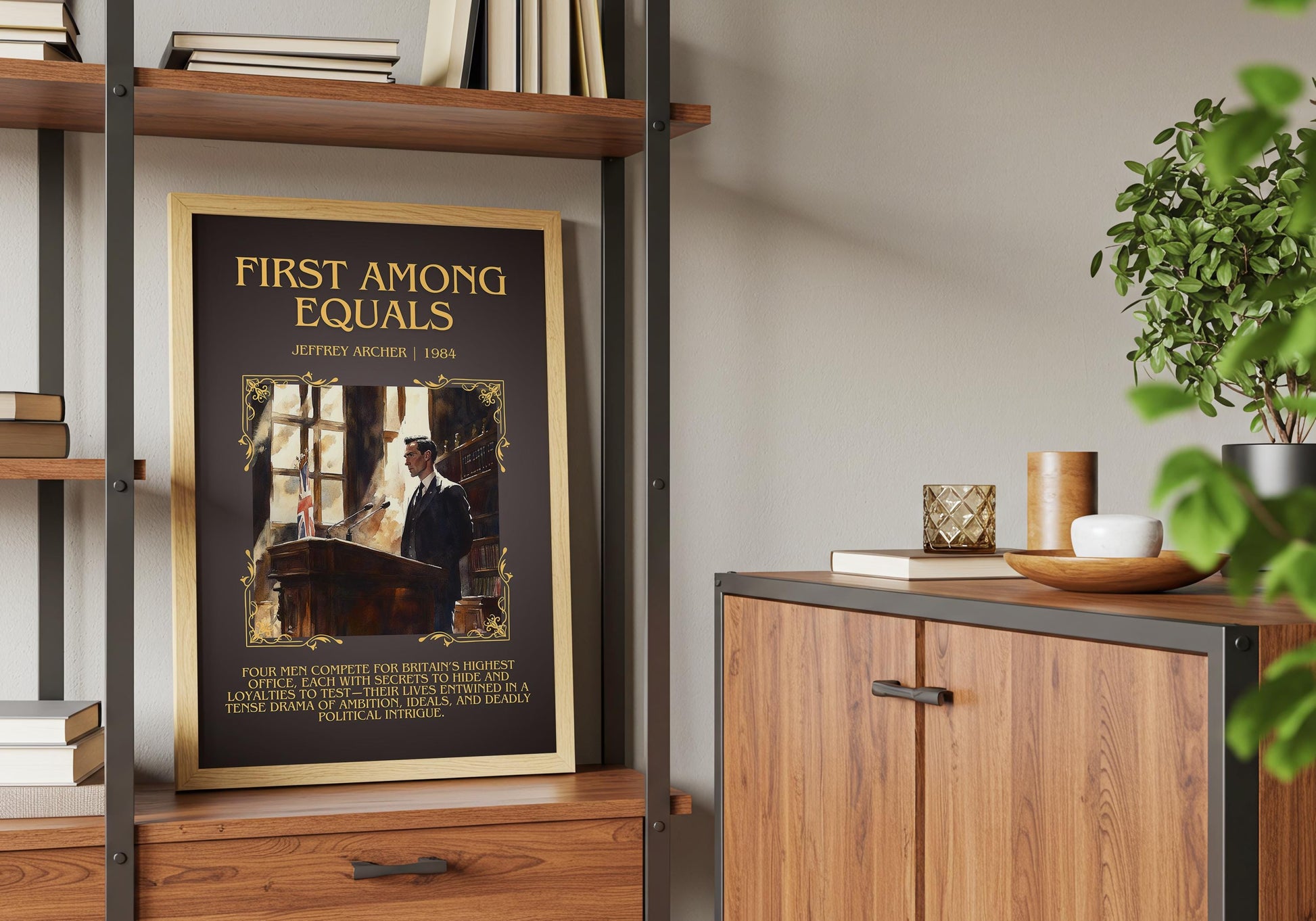 First Among Equals by Jeffrey Archer Descriptive, High Quality Poster Print.Free Delivery Wall Art.Author&Blurb Book Artwork.Decor Gift