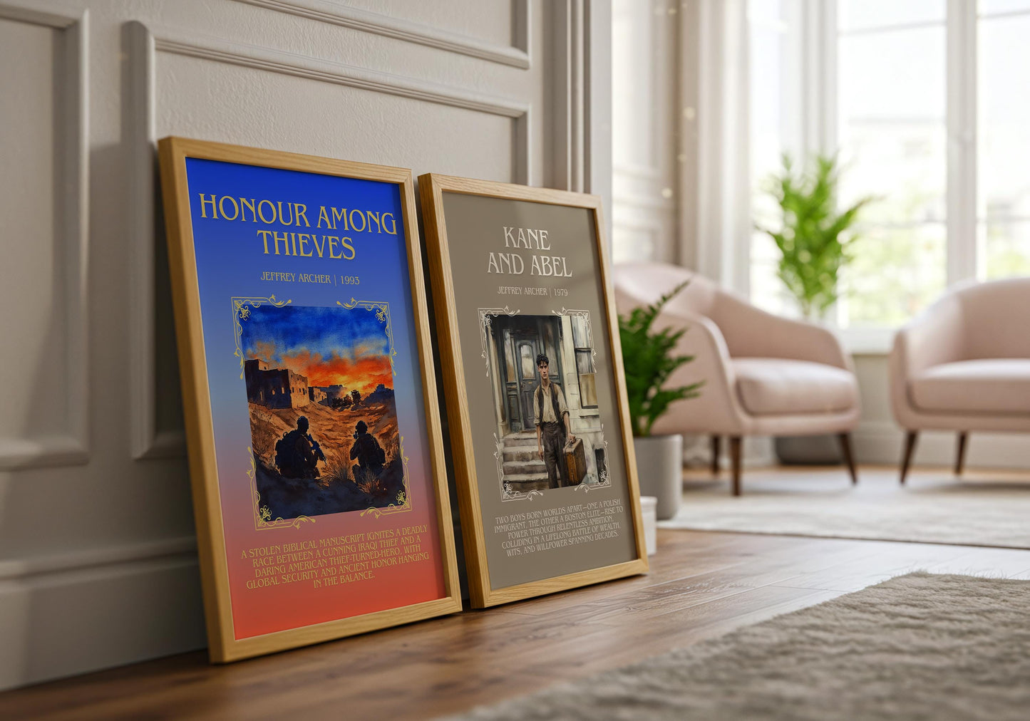 Honour Among Thieves by Jeffrey Archer Descriptive, High Quality Poster Print.Free Delivery Wall Art.Author&Blurb Book Artwork. Home Decor